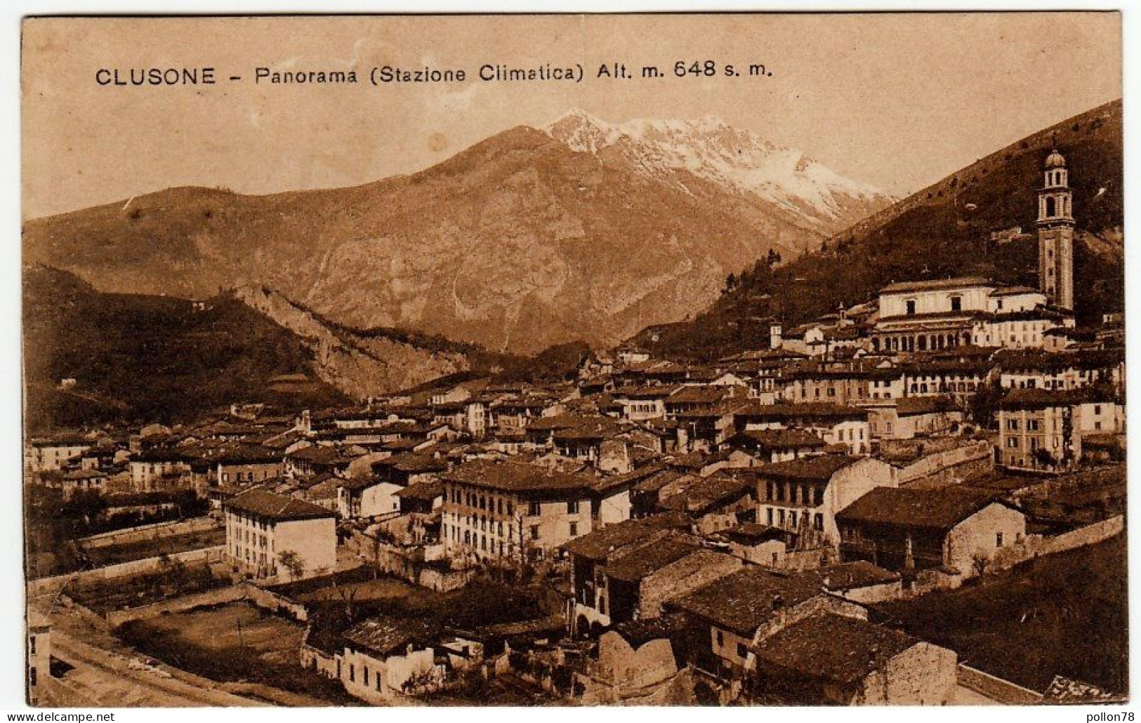 CLUSONE - PANORAMA - STAZIONE CLIMATICA - BERGAMO - 1933 - Vedi Retro - Formato Piccolo - Bergamo