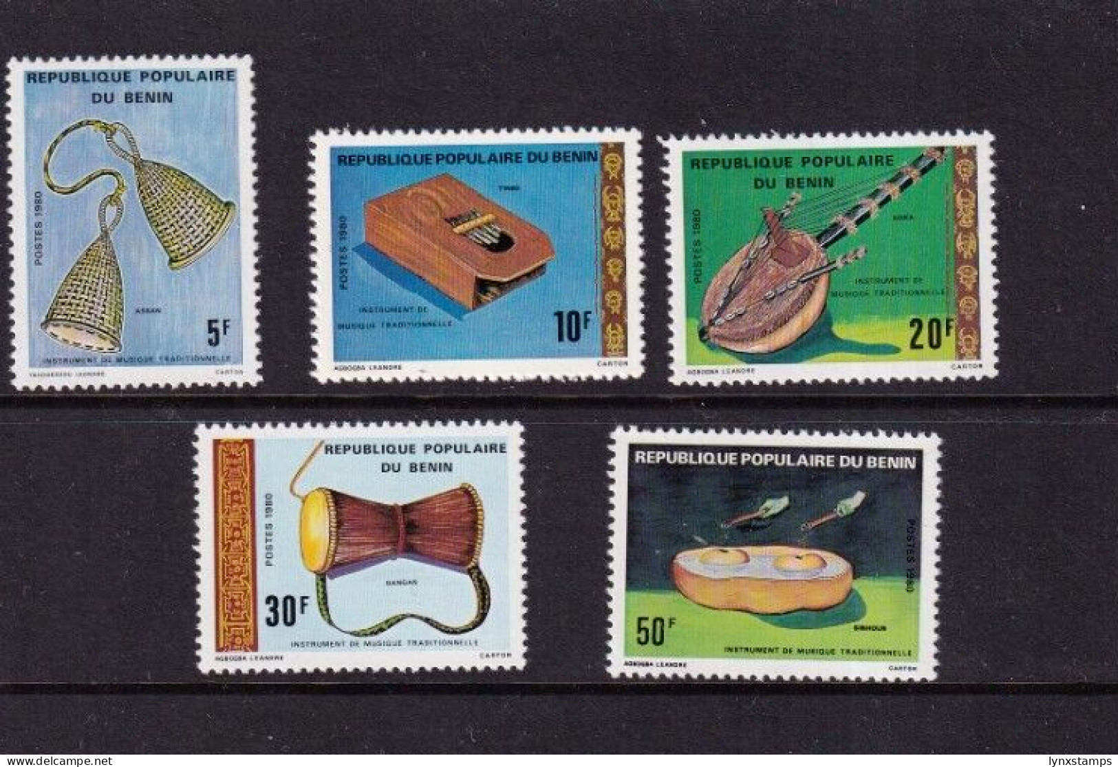 ER02 Benin 1980 Musical Instruments MNH Stamps - Bénin – Dahomey (1960-...)