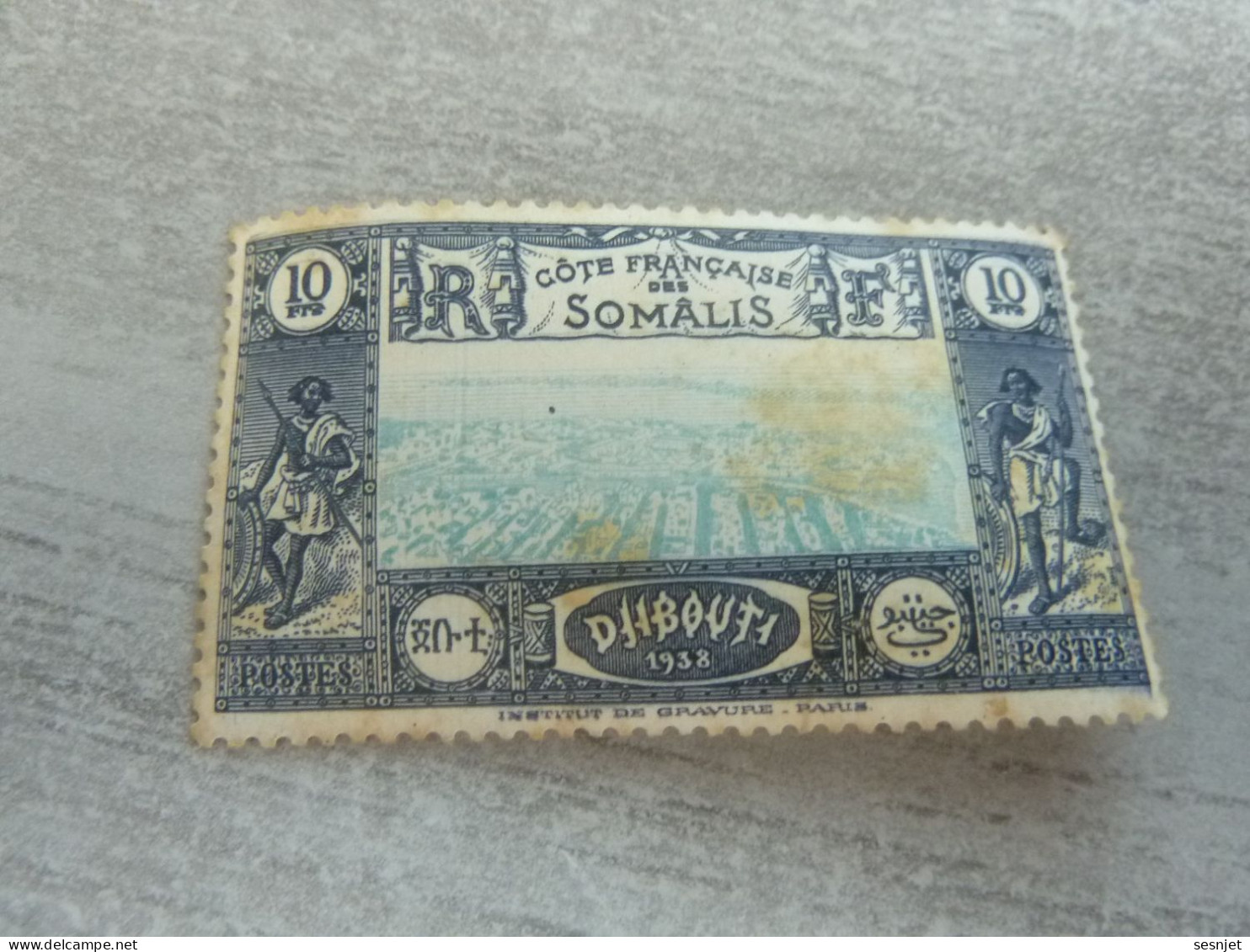 Djibouti - 10f. - Yt 168 - Bleu Foncé Et Turquoise - Neuf Circulé - Année 1938 - - Neufs