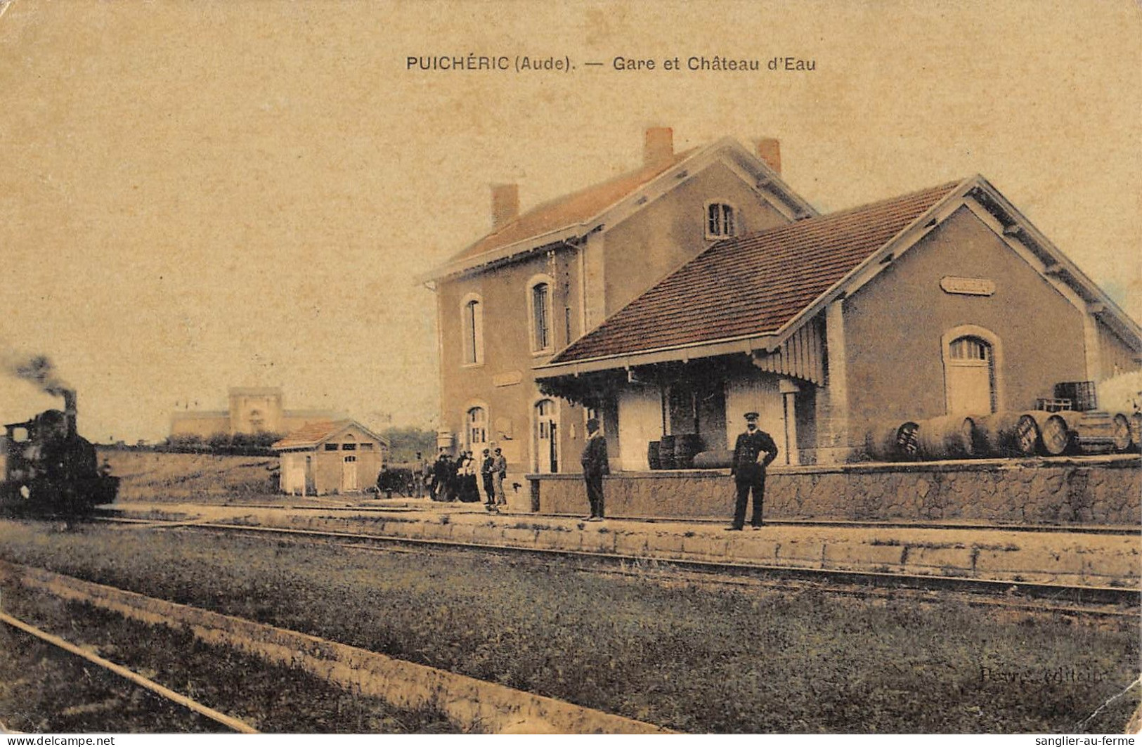 CPA 11 PUICHERIC / GARE ET CHATEAU D'EAU / TRAIN EN GARE - Altri & Non Classificati