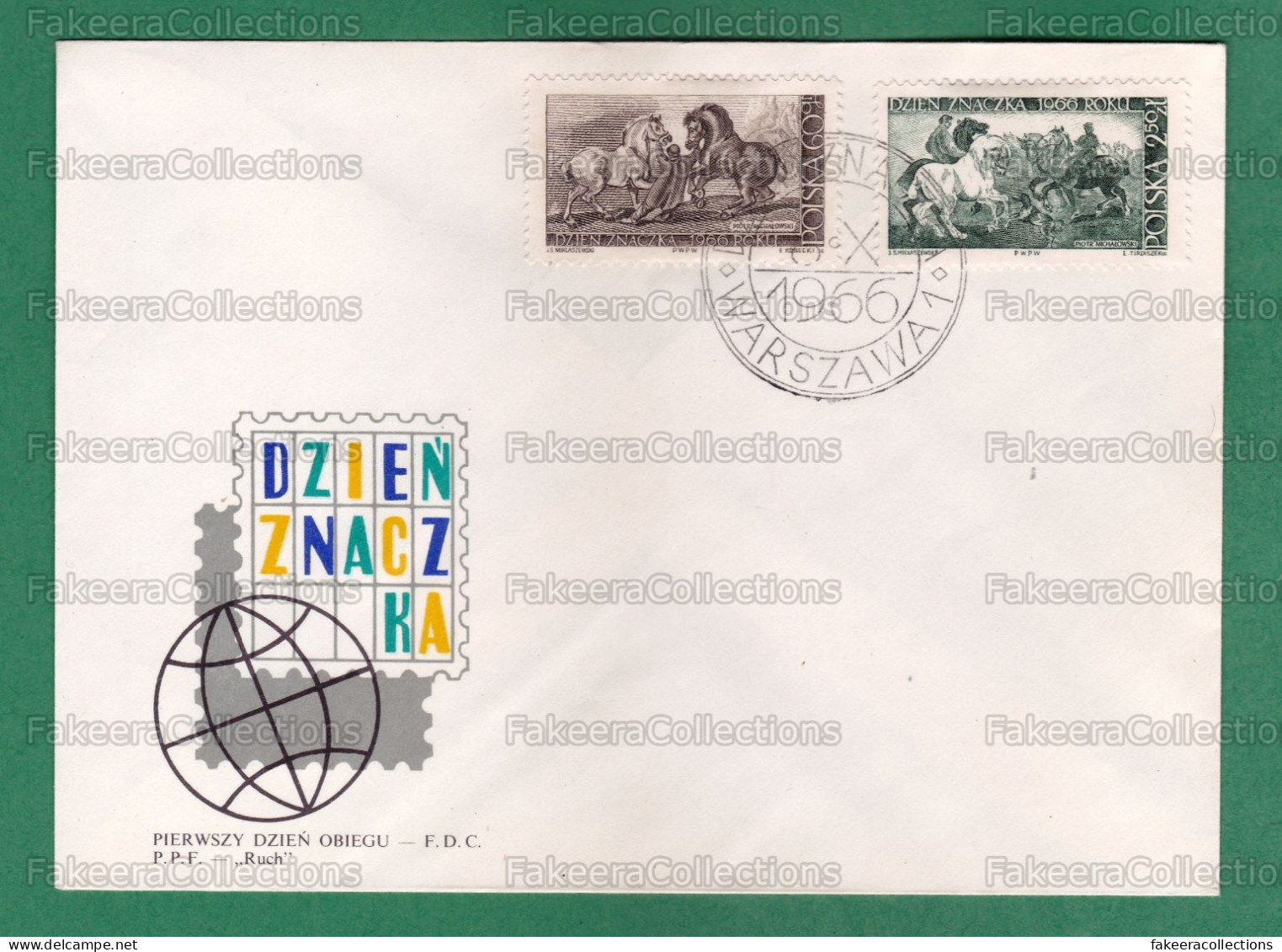 POLAND 1966 - STABLEMAN With PERCHERON, HORSES & DOGS - Paintings 2v FDC - Horse - As Scan - Horses