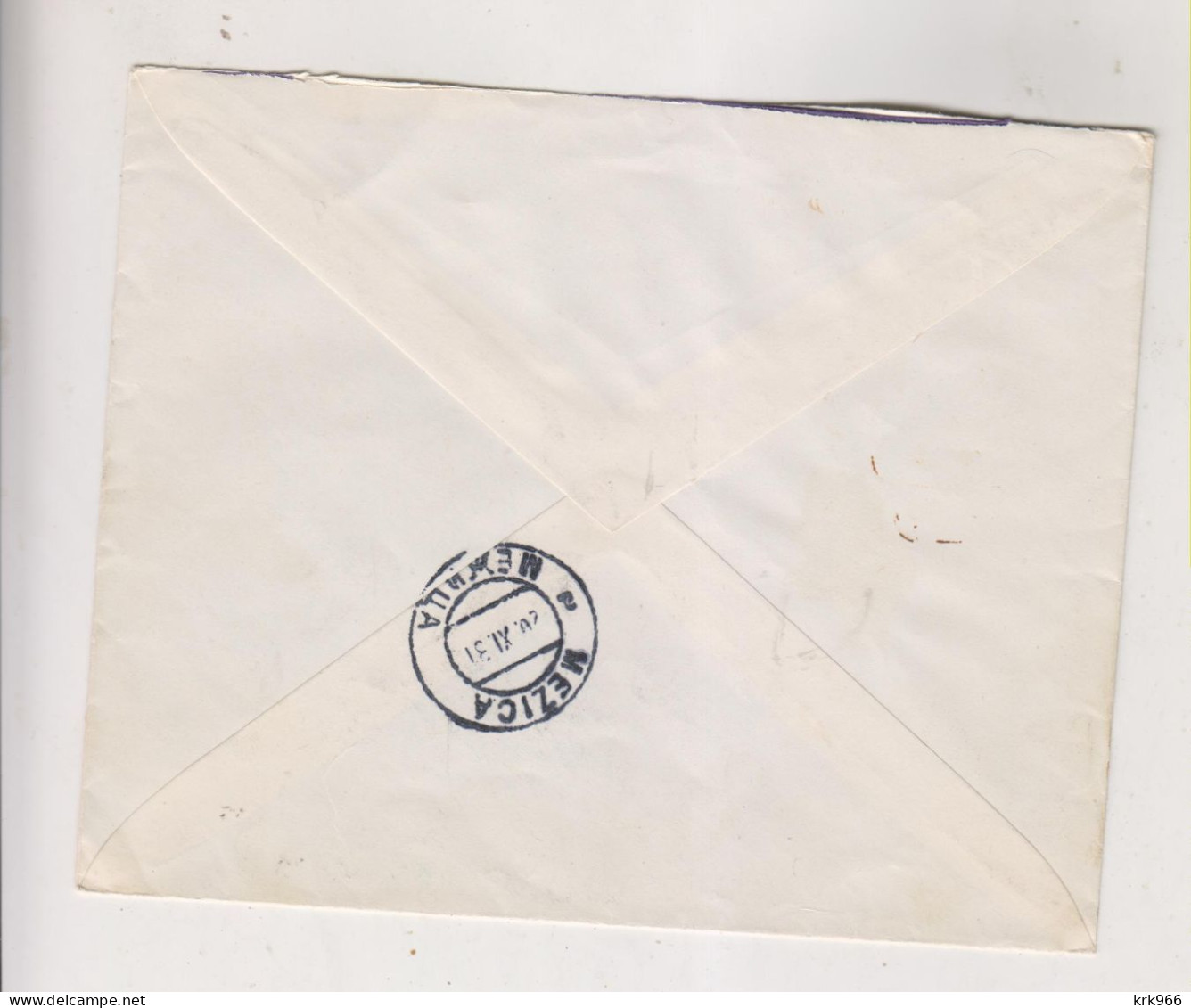 YUGOSLAVIA 1931 PREVALJE Registered   Cover To MEZICA - Briefe U. Dokumente