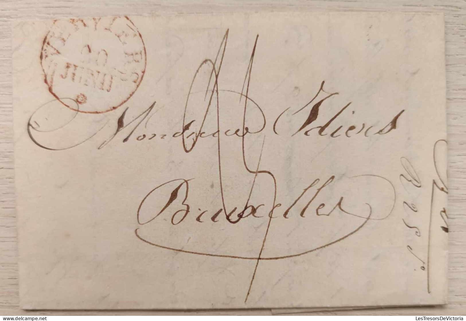 Belgique - Letter From Verviers Mailed On June 2th 1829 To Brussels - Single Letter Rate 25 Centen - 1815-1830 (Dutch Period)