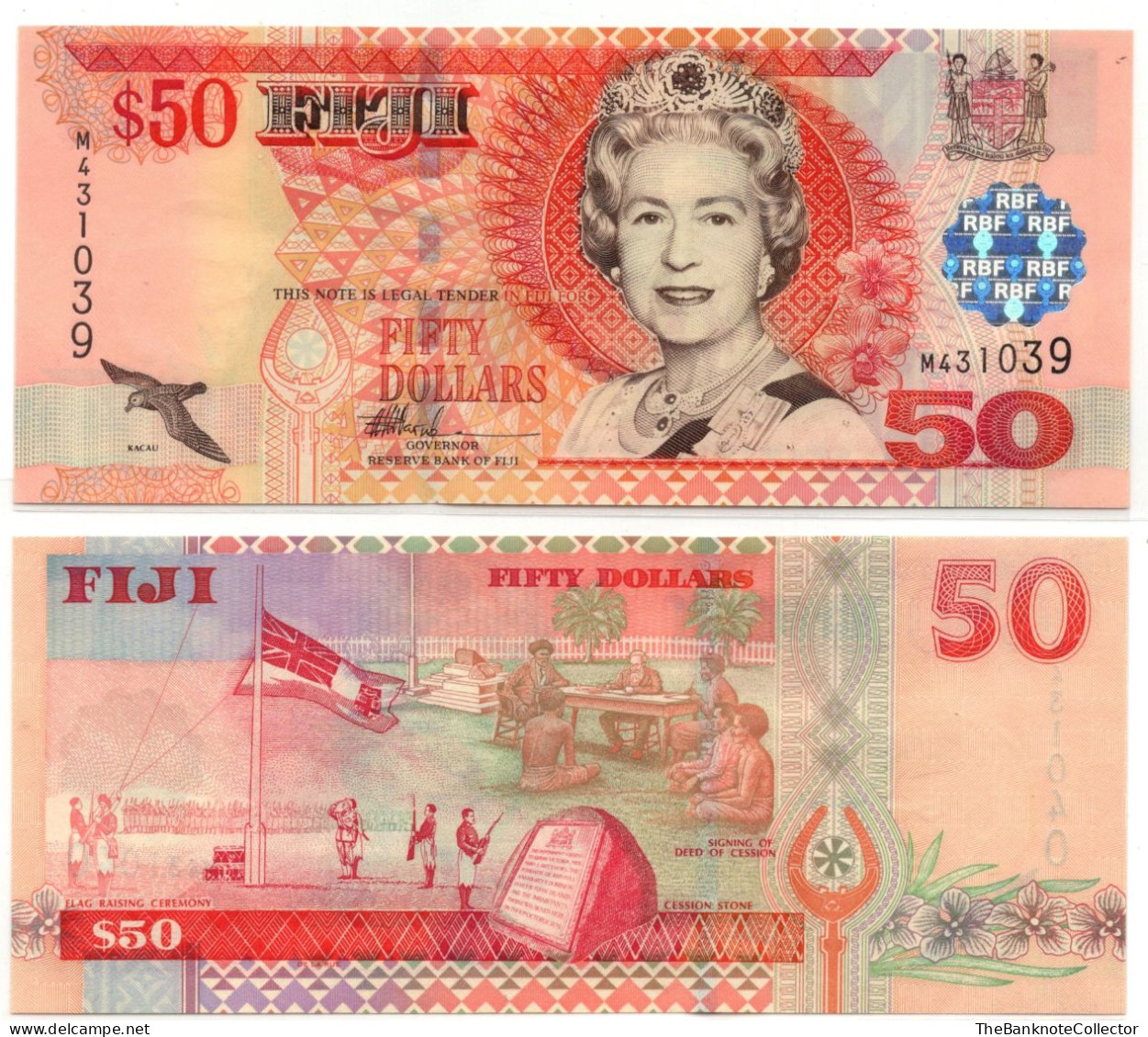 Fiji  50 Dollars 2002 QEII P-108 UNC - Fiji