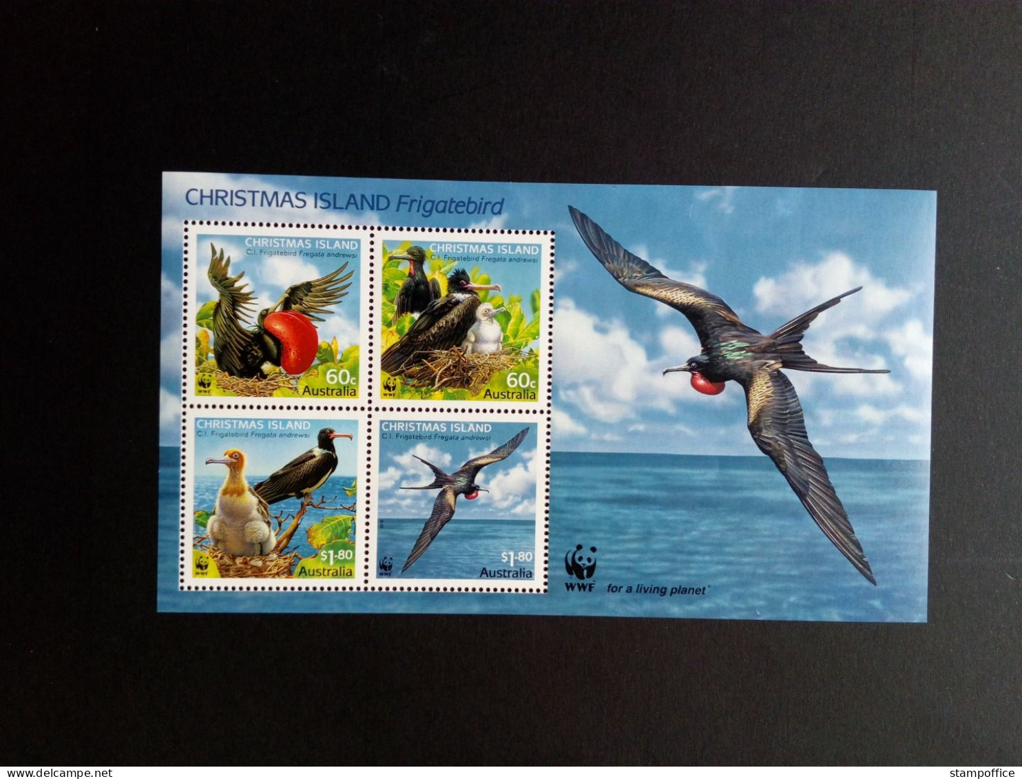 CHRISTMAS ISLANDS BLOCK 26 POSTFRISCH(MINT) NATURSCHUTZ 2010 WWF WEISSBAUCH-FREGATTVOGEL - Unused Stamps