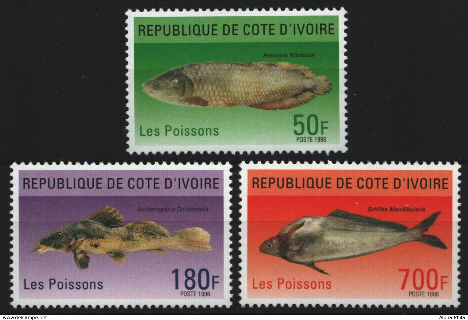 Elfenbeinküste 1996 - Mi-Nr. 1154-1156 ** - MNH - Fische / Fish - Côte D'Ivoire (1960-...)