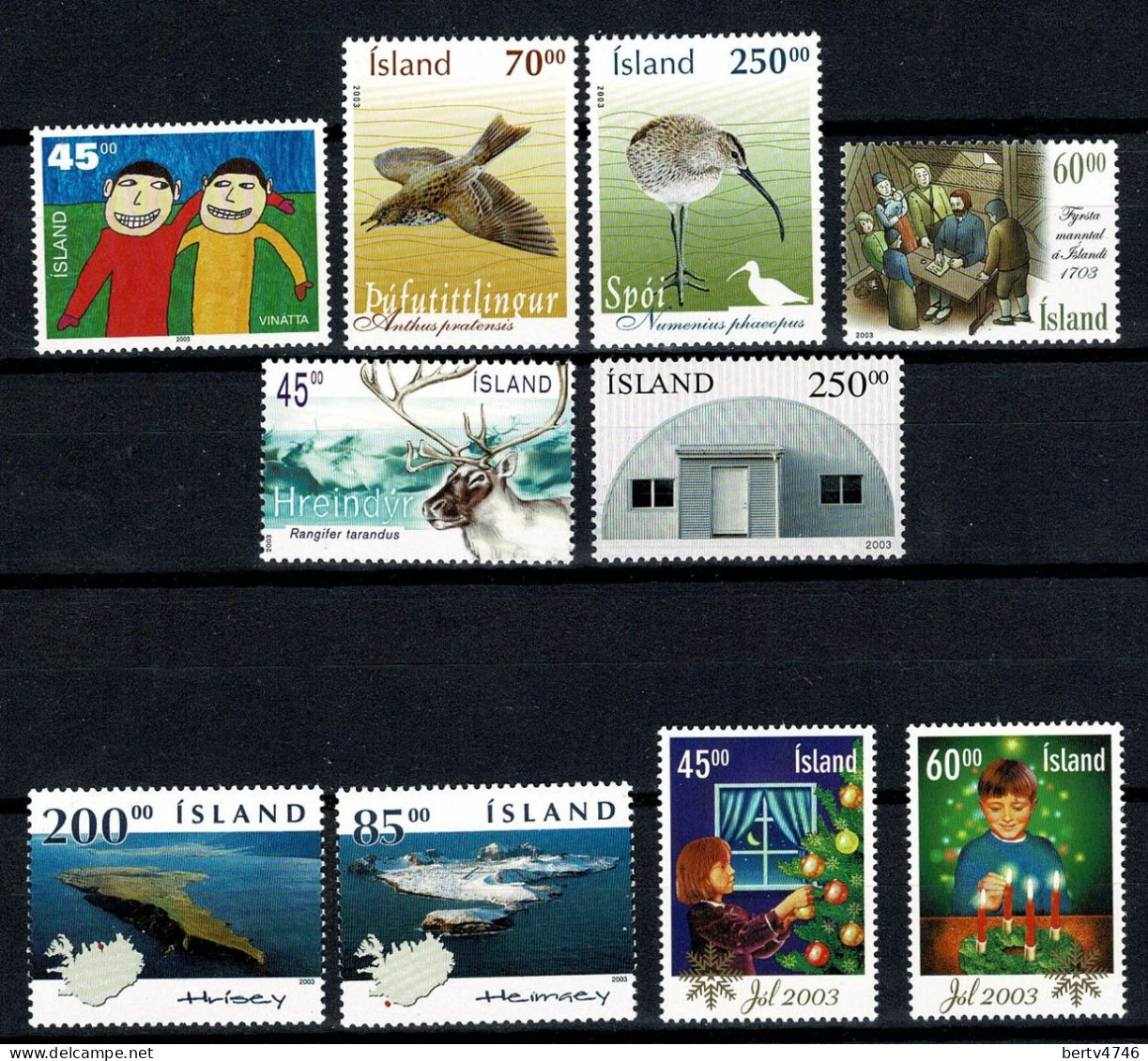 Island - Full Year 2003 Yv 954/59**, Bf 33**, 961/78** MNH (2 Scans) - Années Complètes