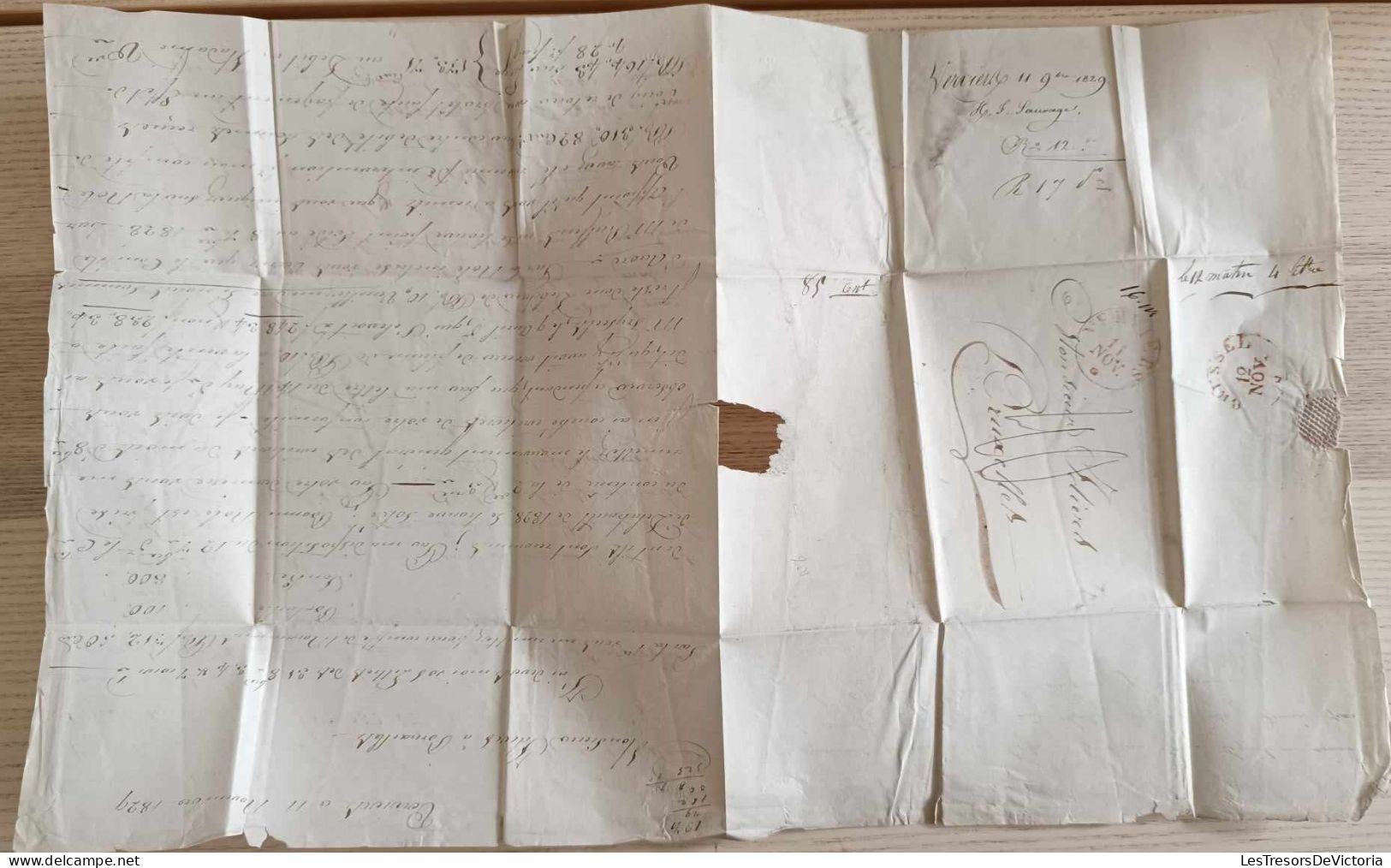 Belgique - Letter From Verviers Mailed On November 21st 1829 To Brussels - Weight 16ws Wigtjes - 1815-1830 (Periodo Holandes)