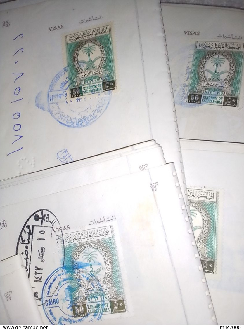 Saudi Arabia 50ryal Stamp On Different Passports Pages (Qty Of 50 Stamp) - Saudi Arabia