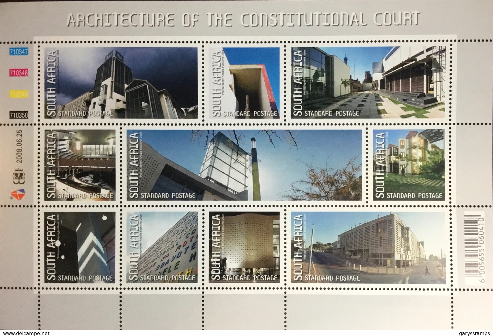 South Africa 2008 Constitutional Court Architecture Sheetlet MNH - Ongebruikt