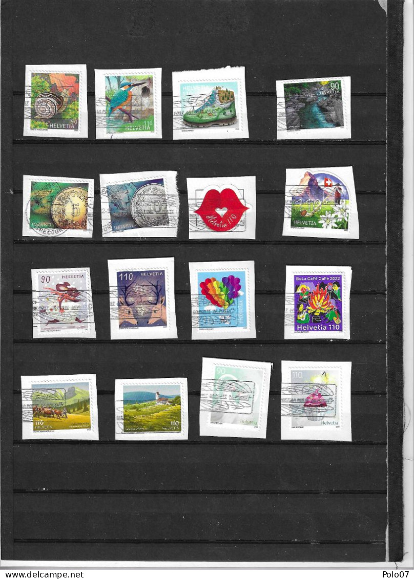 2022 Lot De 16 Timbres Sur Fragments - Verzamelingen