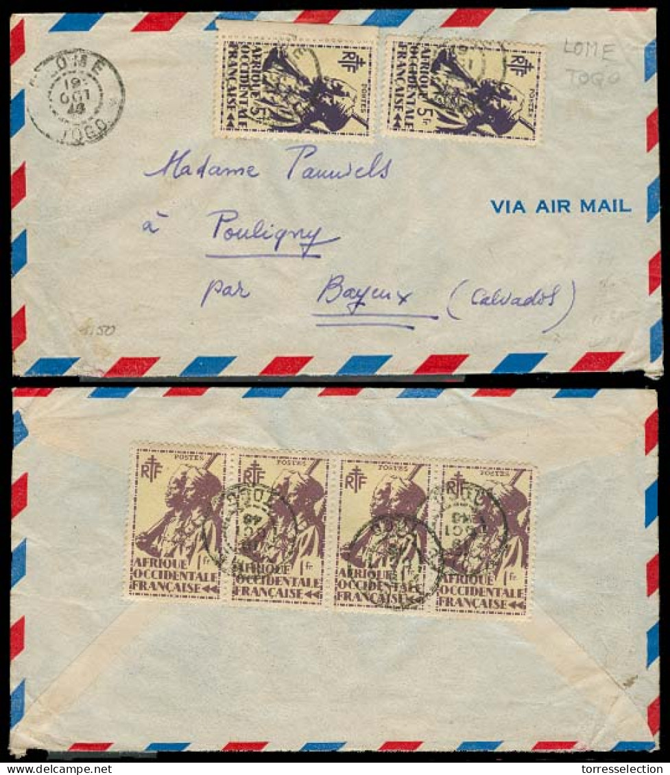 FRC - Togo. 1946. Lome - France. Air Fkd Env. - Altri & Non Classificati
