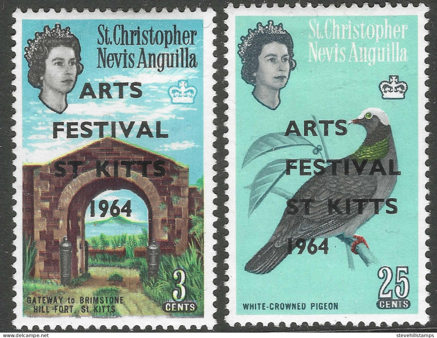 St Kitts-Nevis. 1964 Arts Festival. MH Complete Set. SG 145-146. M3119 - St.Christopher-Nevis-Anguilla (...-1980)