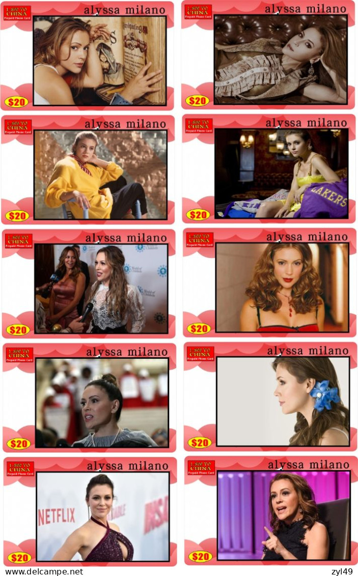 M13024 China Phone Cards Alyssa Milano 100pcs - Cine