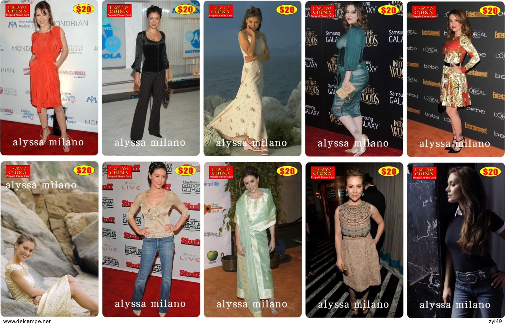 M13024 China Phone Cards Alyssa Milano 100pcs - Cine