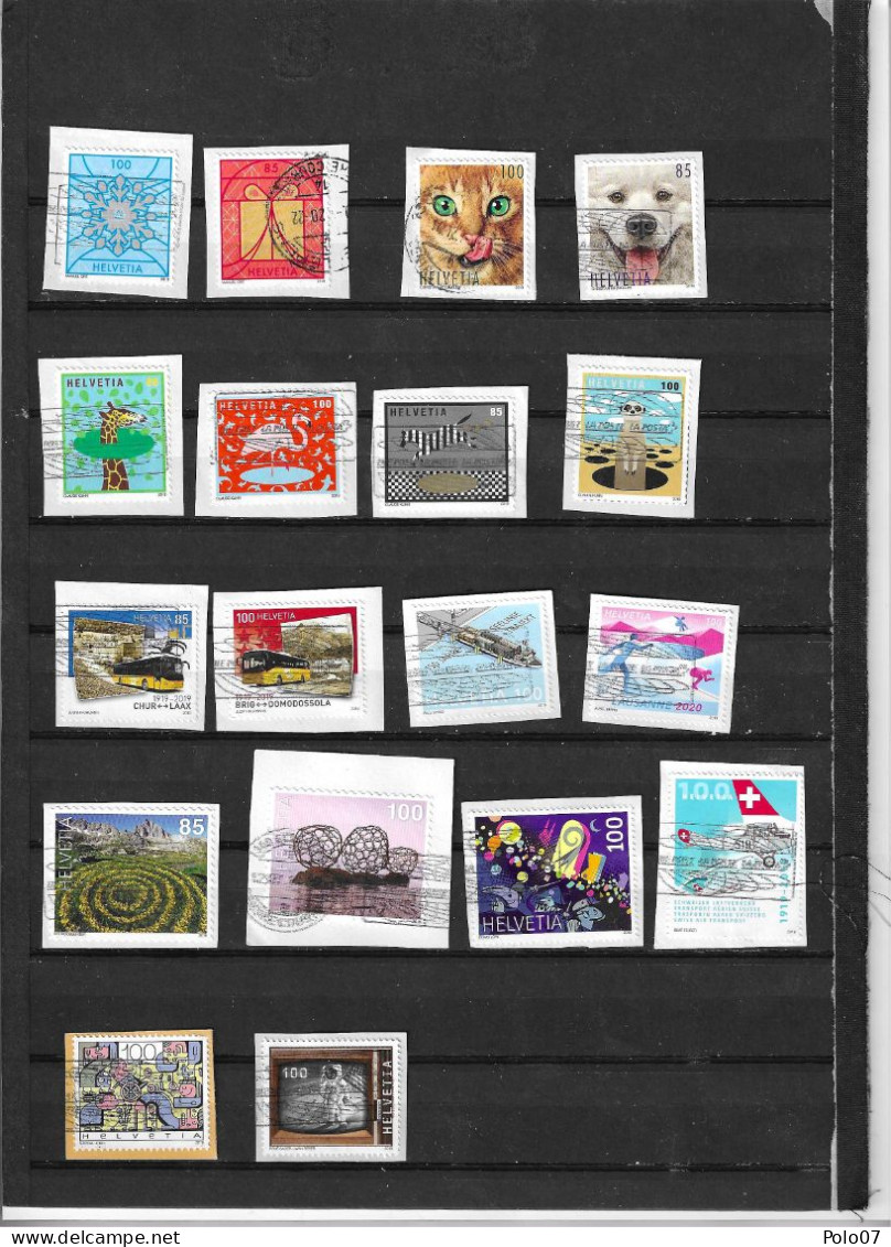 2019  Lot De 18 Timbres Sur Fragments - Collections