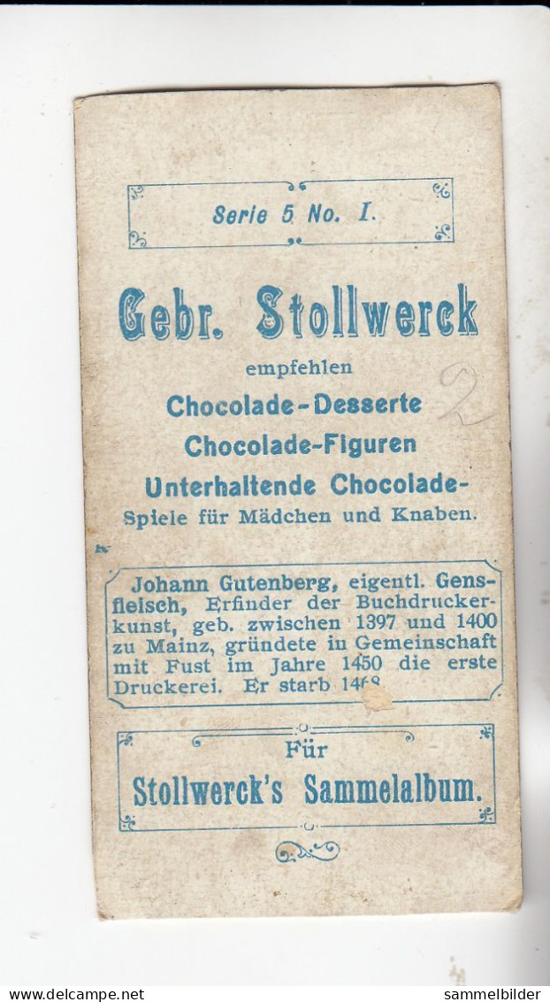 Stollwerck Album No 1  Erfinder Johann Gutenberg     Gruppe 5 #1 Von 1897 - Stollwerck