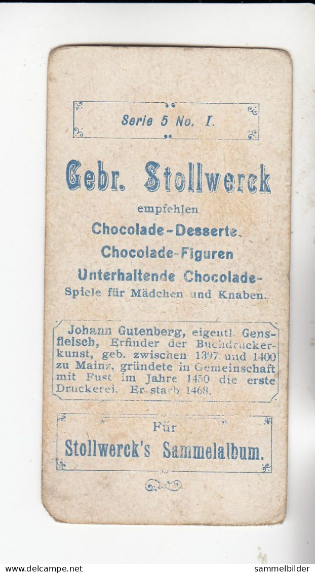 Stollwerck Album No 1  Erfinder Johann Gutenberg     Gruppe 5 #1 Von 1897 - Stollwerck