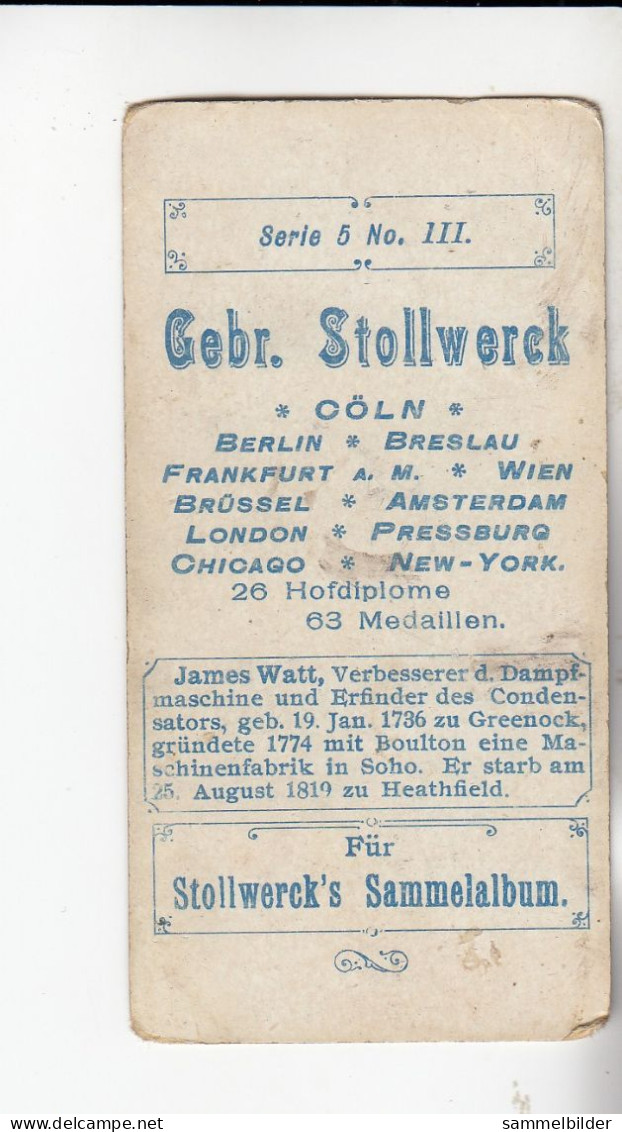 Stollwerck Album No 1  Erfinder James Watt    Gruppe 5 #3  Von 1897 Rare - Stollwerck