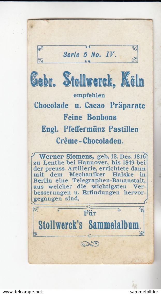 Stollwerck Album No 1  Erfinder Werner Siemens     Gruppe 5 #4  Von 1897 Rare - Stollwerck