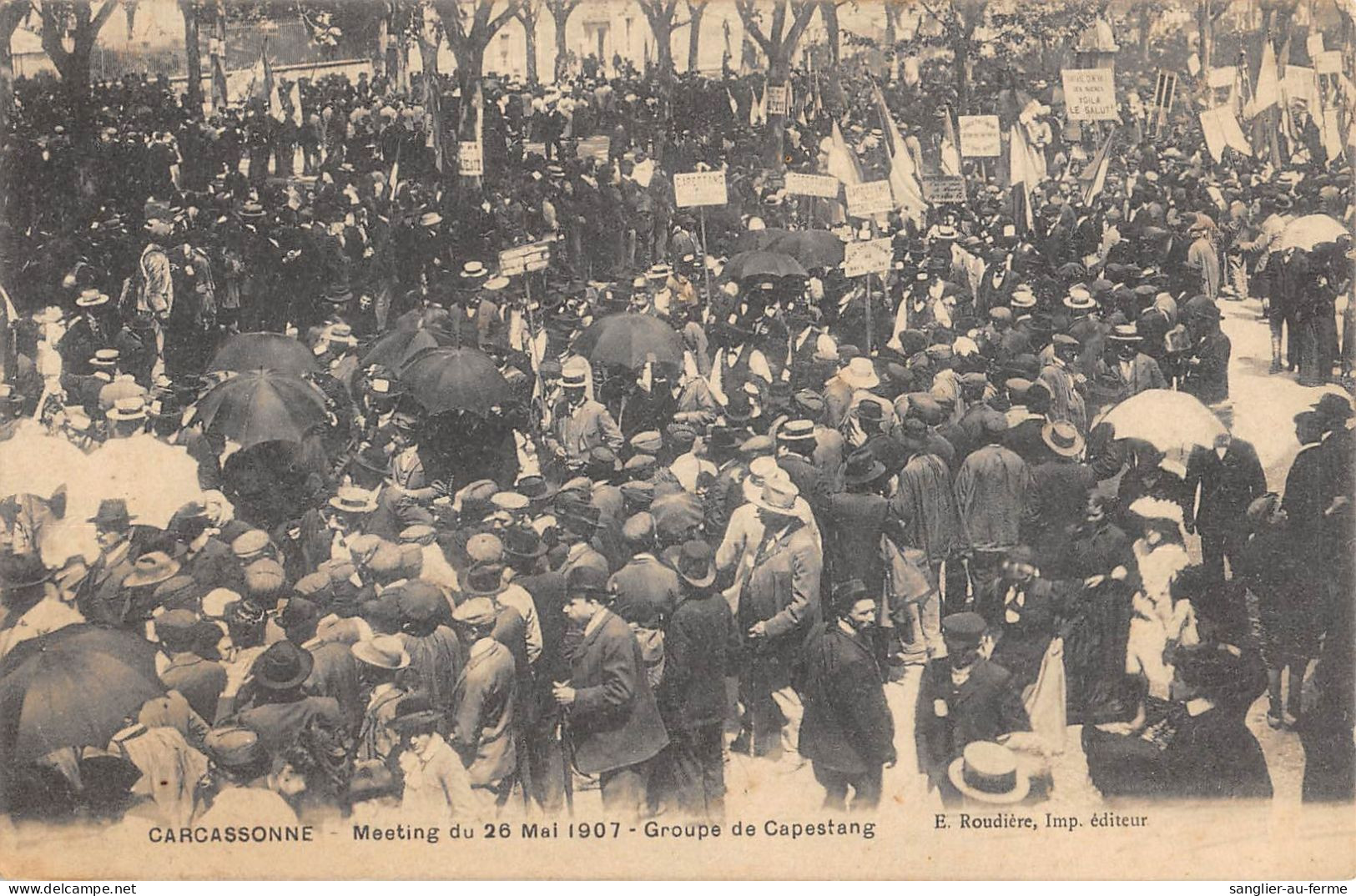 CPA 11 CARCASONNE / MEETING DU 26 MAI 1907 / GROUPE DE CAPESTANG - Carcassonne