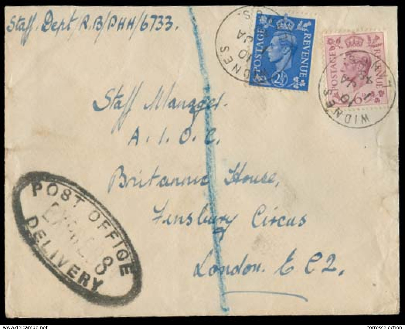 Great Britain - XX. 1948. Widnes / Lancs - Londres. Express Delivery Fkd Env. VF. - ...-1840 Préphilatélie