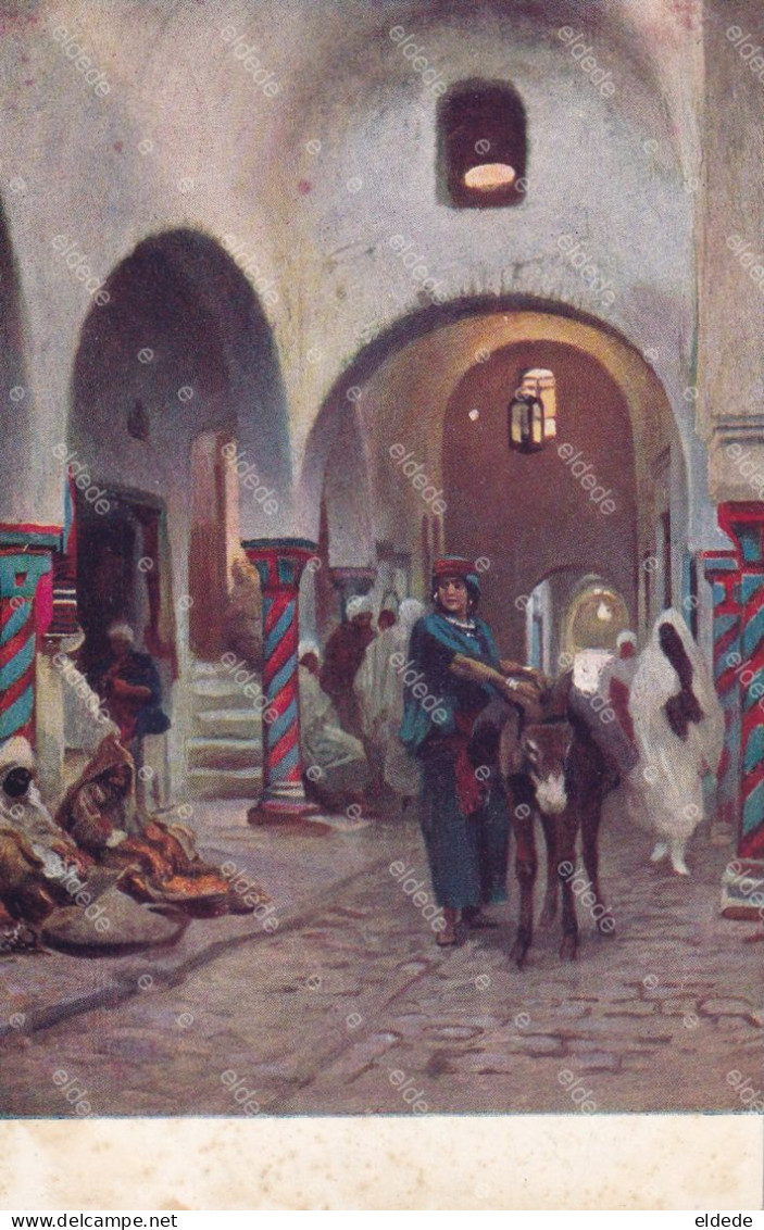 Orientalism 8 Art Cards Arabic Coffee Shop, Mosque , Bazar , Sweet seller , Street scenes , Moorish gate , Tumb