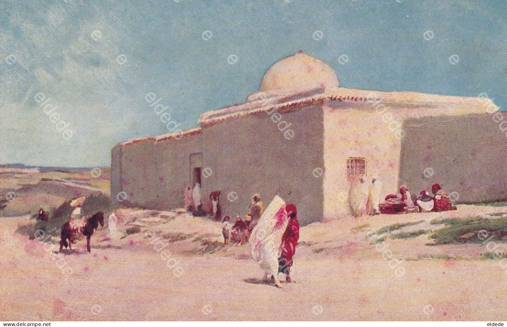 Orientalism 8 Art Cards Arabic Coffee Shop, Mosque , Bazar , Sweet seller , Street scenes , Moorish gate , Tumb