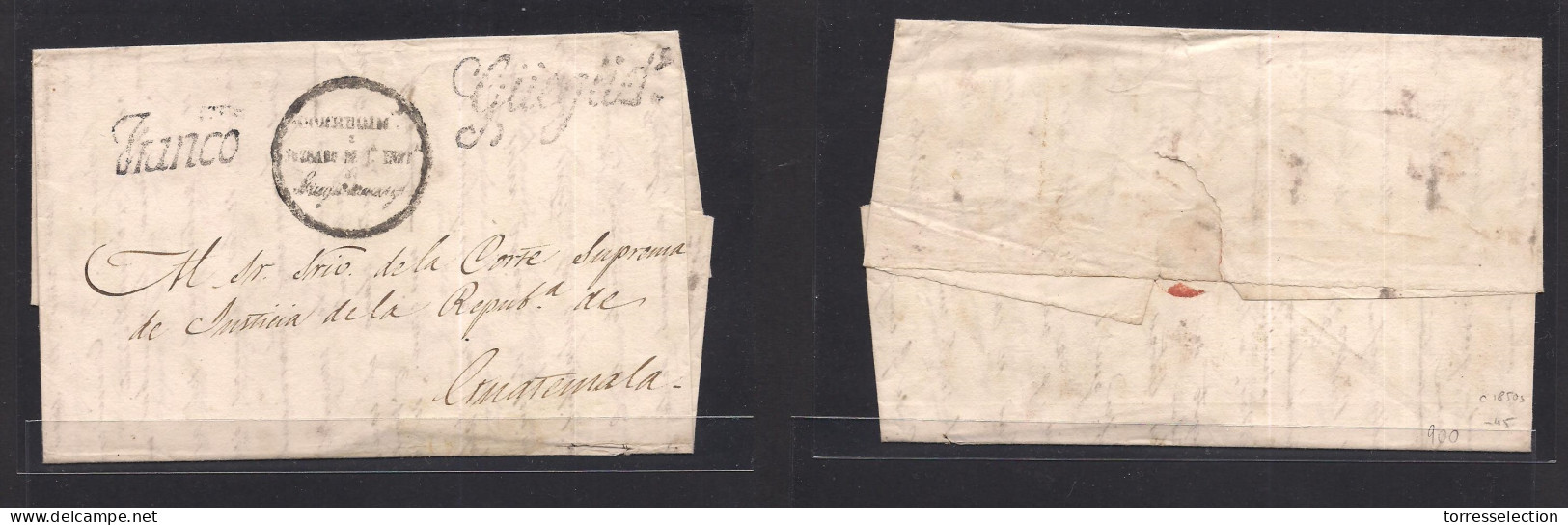 GUATEMALA. C. 1850s. Suchiquitepec - Guatemala. E With Town Name + "Franco". VF. - Guatemala