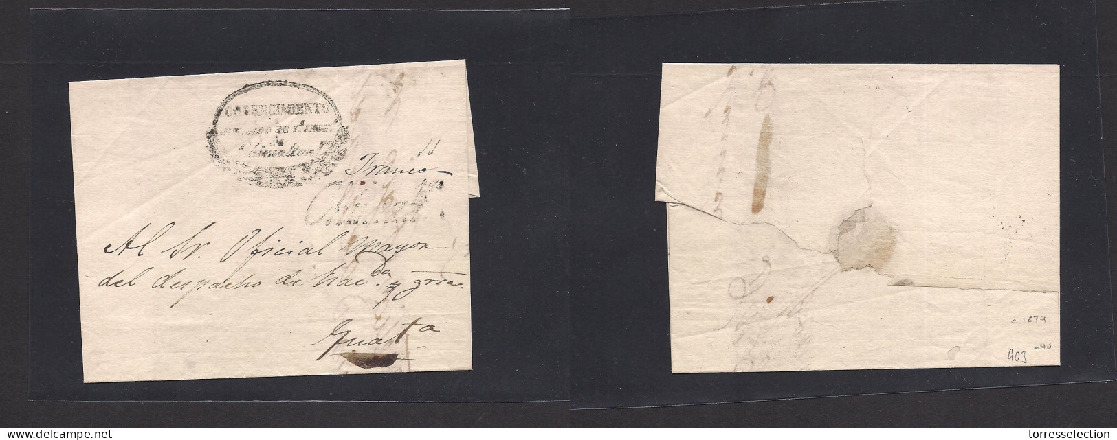 GUATEMALA. C. 1860. Chalchicomola - Guatemala. E Official Mail Stline Town Name + MANUSCRIPT "FRANCO" (x/R) Better So Of - Guatemala