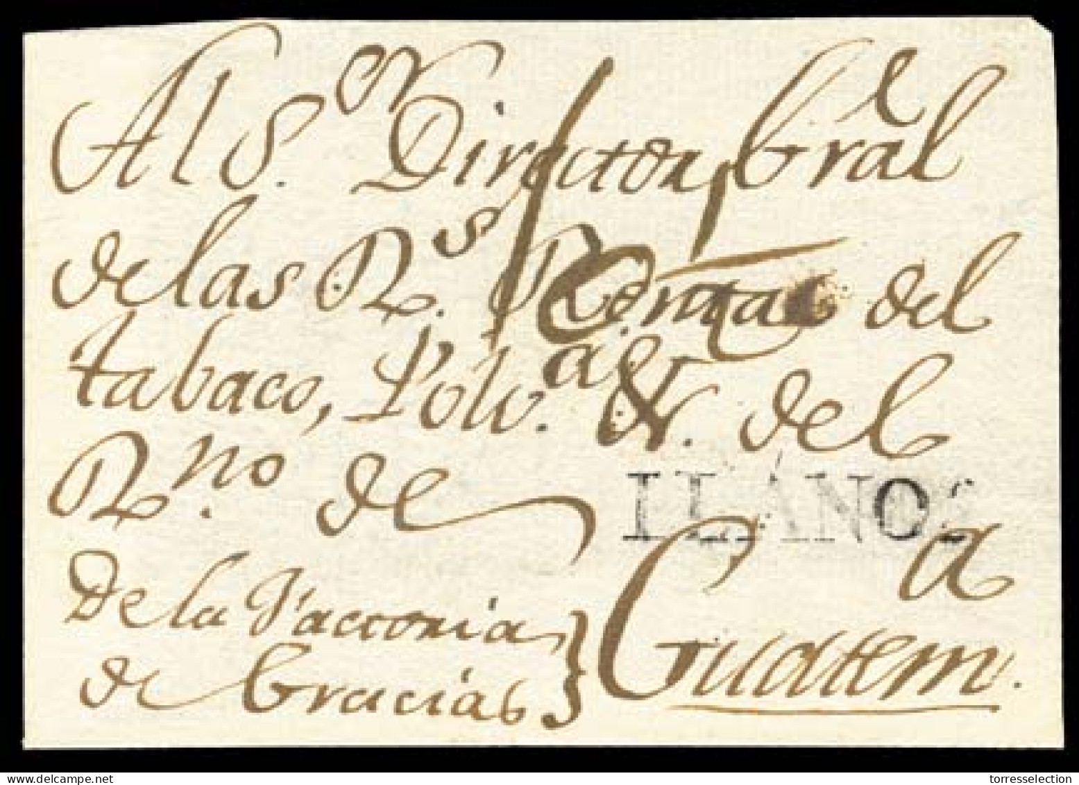 GUATEMALA. C.1810. Front Gracia To Guatemala. Straight Line "ILANOS" (xxx/RR), A Rarity Mark In Exceptionally Good Condi - Guatemala