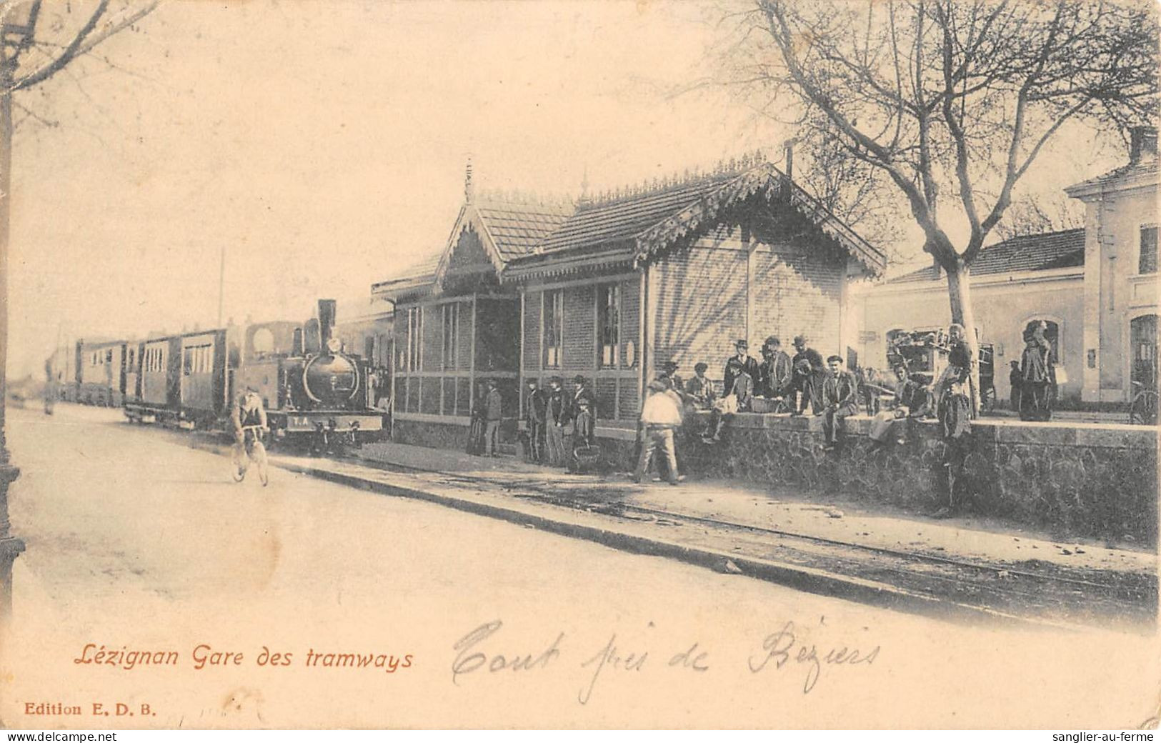 CPA 11 LEZIGNAN / LA GARE DES TRAMWAYS  / TRAIN EN GARE - Otros & Sin Clasificación