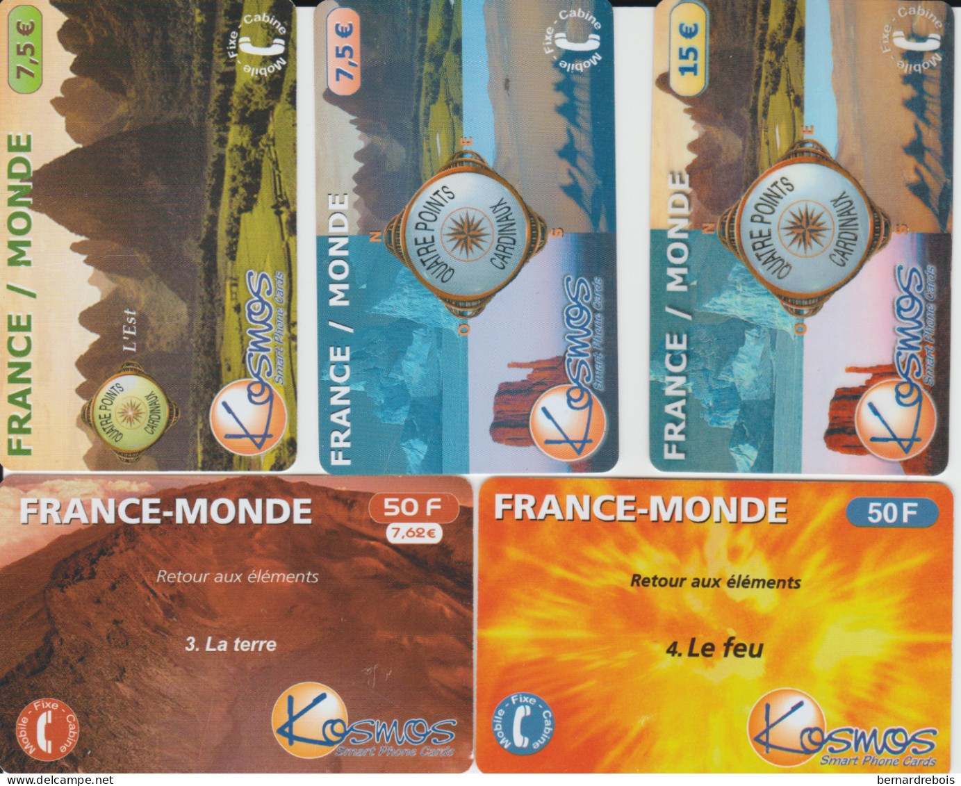 A17 - 5 CARTES PREPAYEES Pour 1 Euro - Andere & Zonder Classificatie