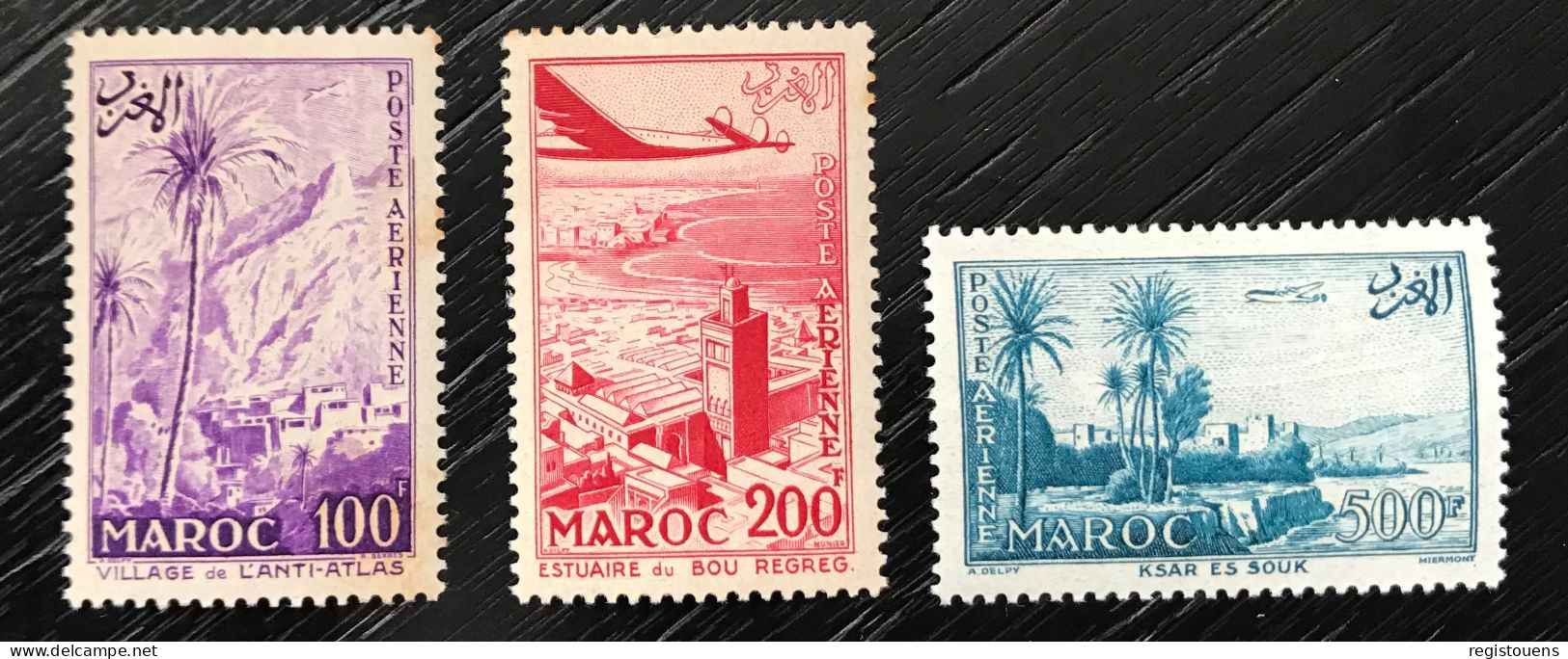 Lot De 3 Timbres Maroc 1955 - Luftpost