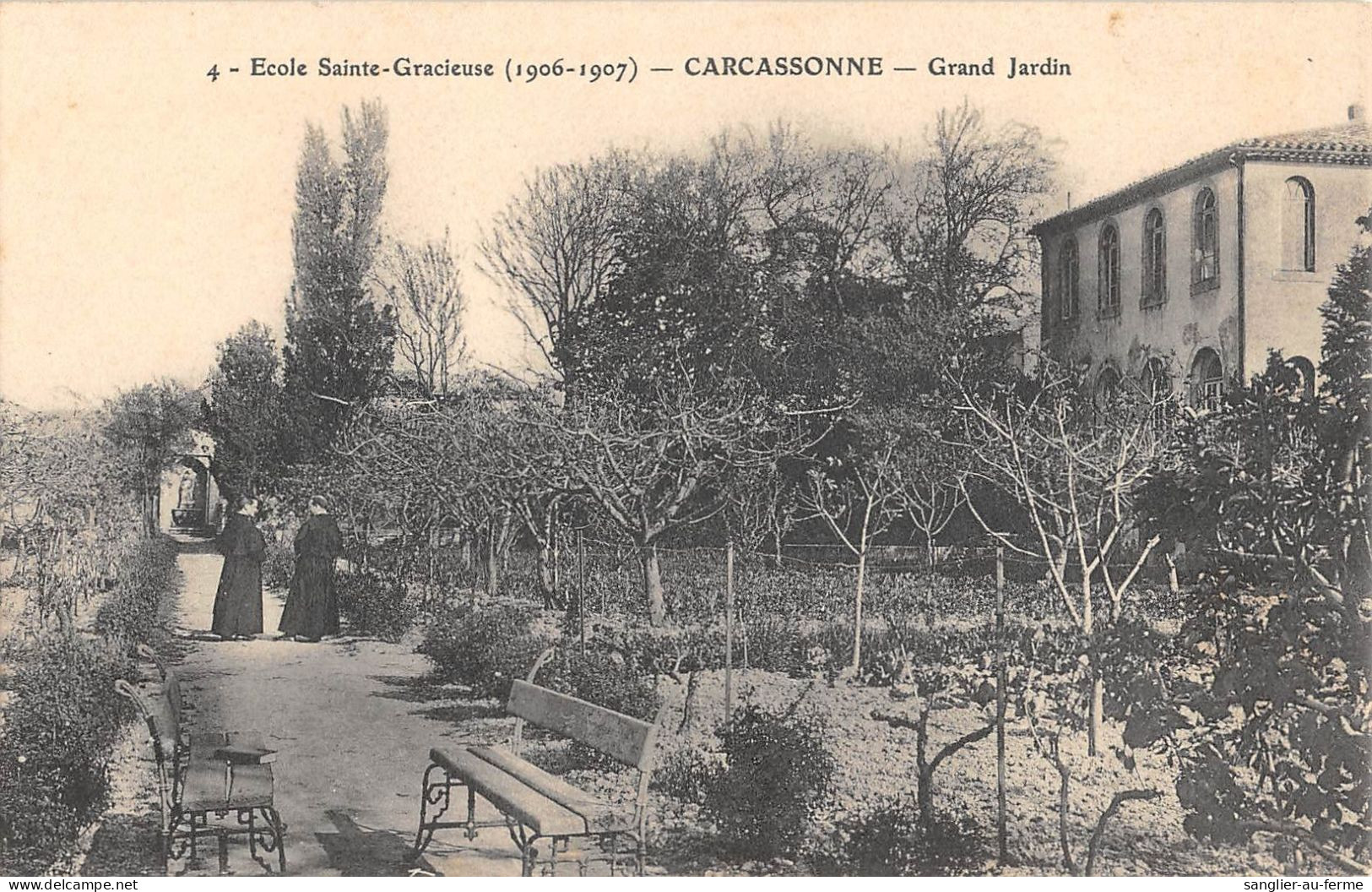 CPA 11 CARCASSONNE / ECOLE SAINTE GRACIEUSE / GRAND JARDIN - Carcassonne