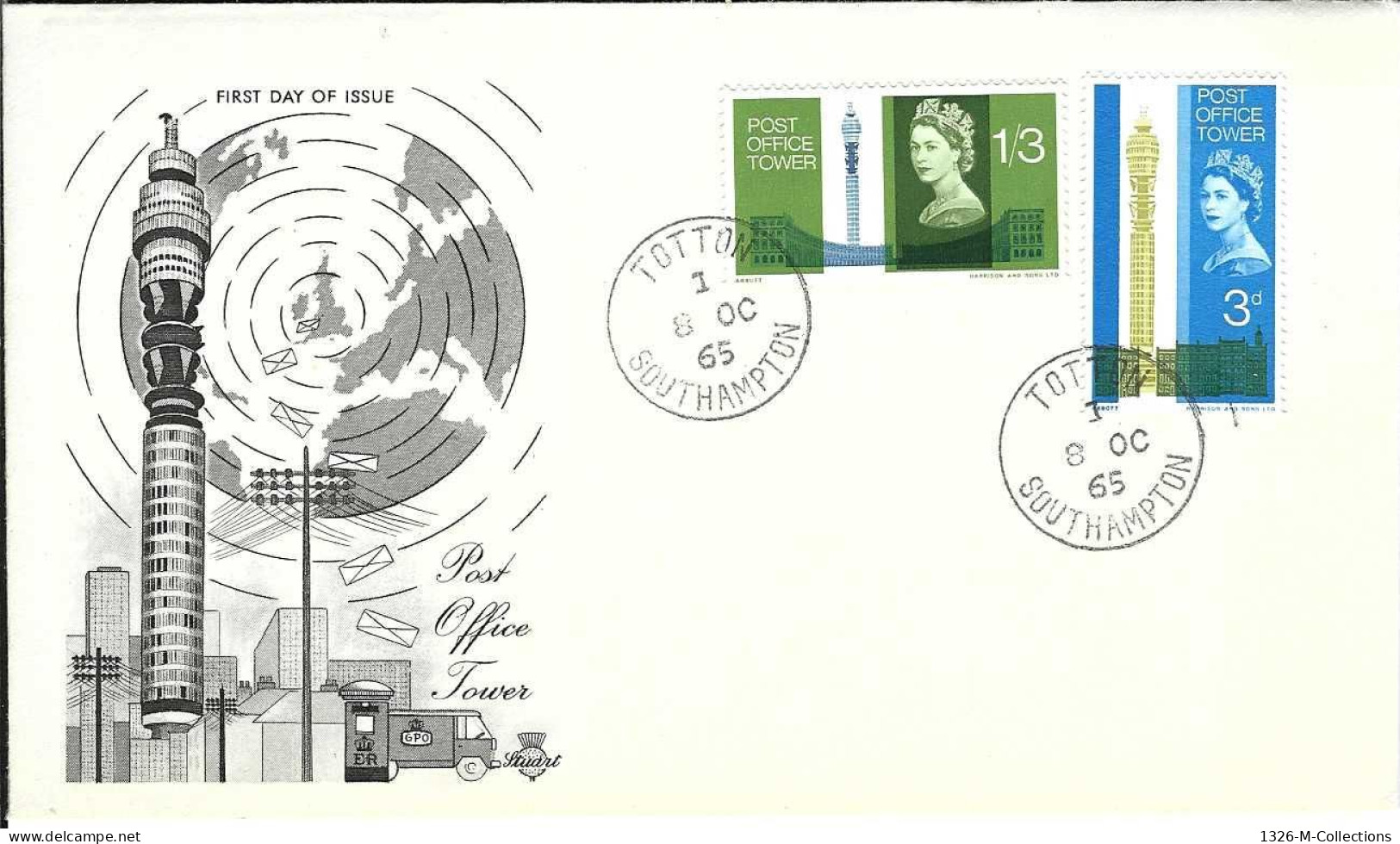 T- Envellope GRANDE BRETAGNE 1e Jour N° 415 - 416 Y & T - 1952-1971 Pre-Decimal Issues