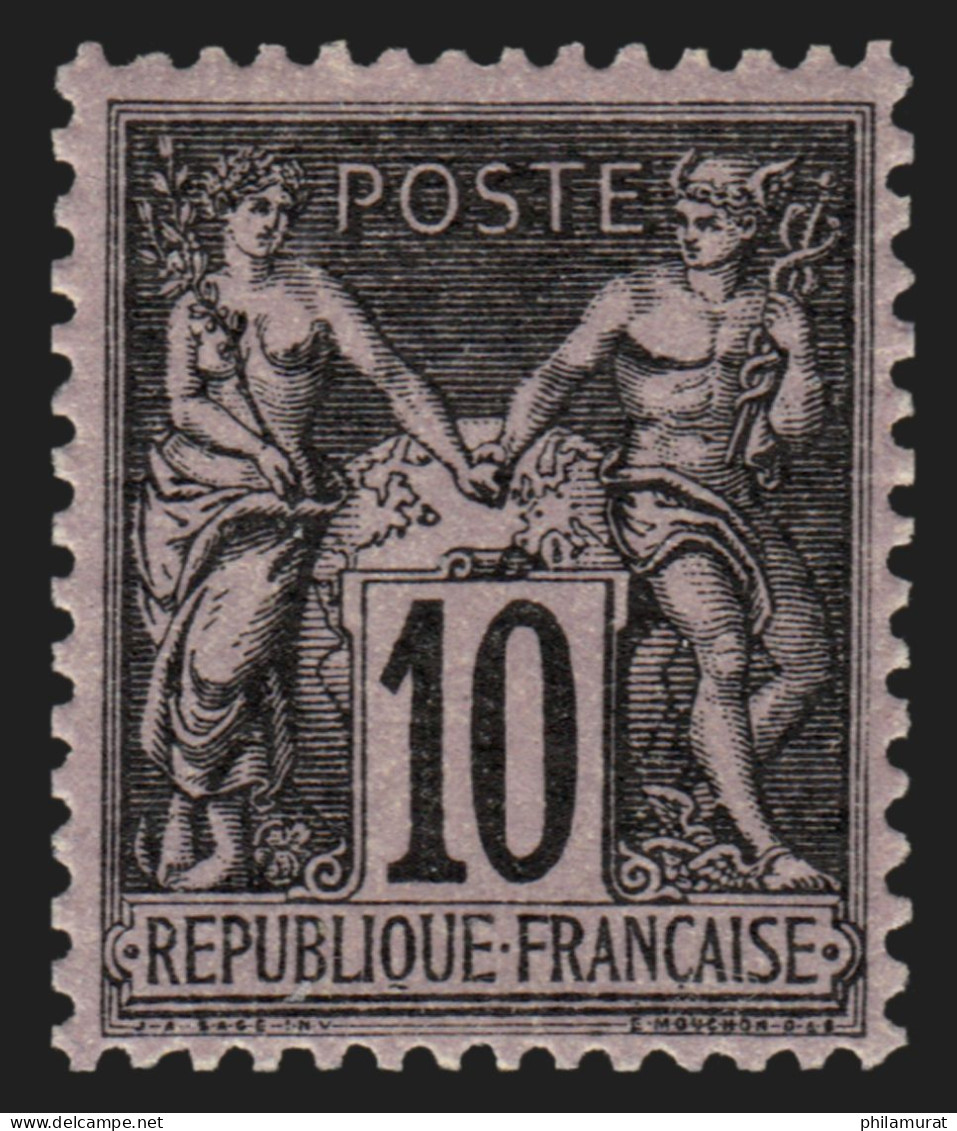 France N°103, Sage 10c Noir Sur Lilas (N Sous B), Neuf ** Sans Charnière - TB - 1898-1900 Sage (Tipo III)