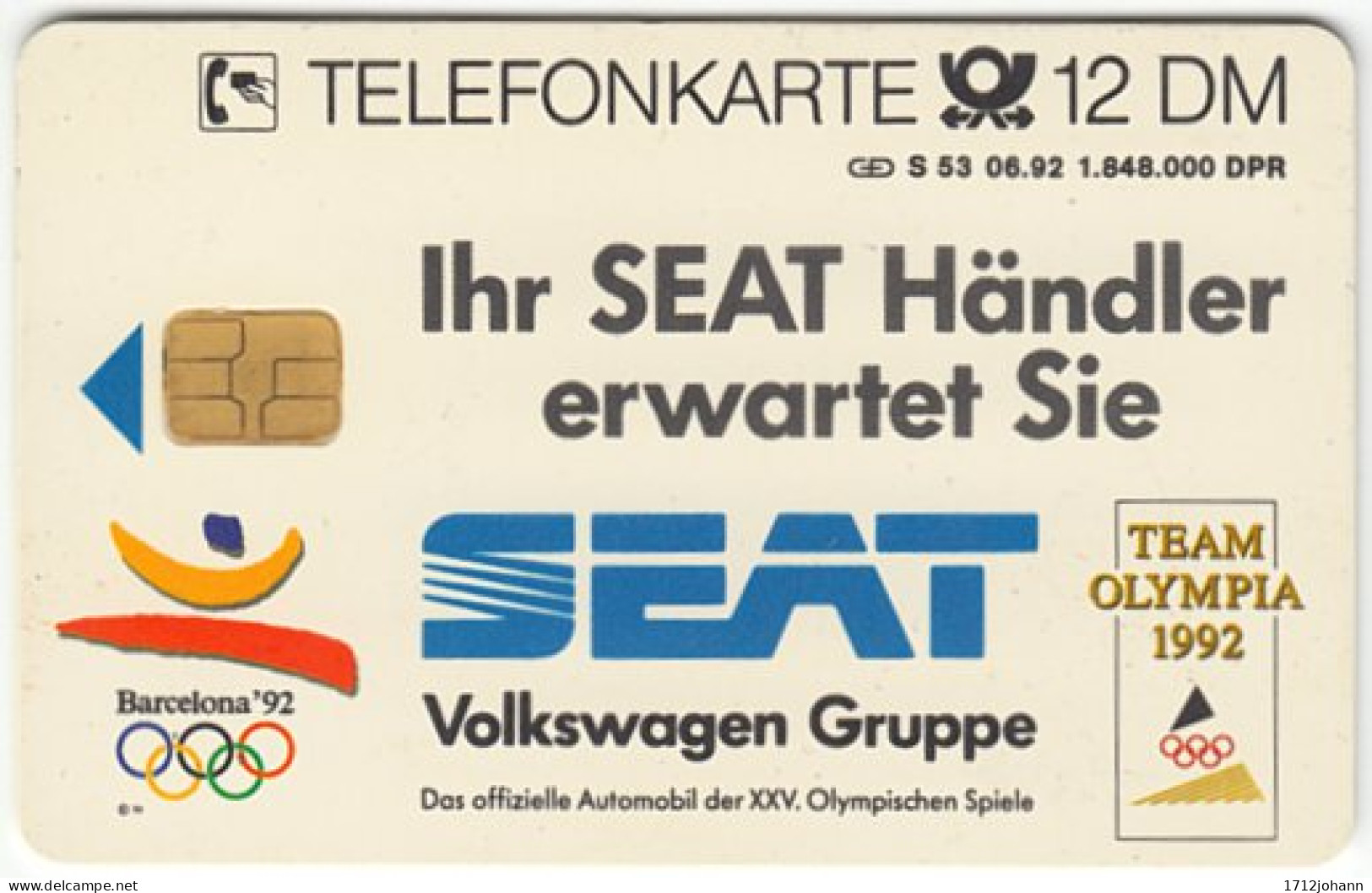 GERMANY S-Serie B-127 - Traffic, Car, Seat (1208) - Used - S-Series: Schalterserie Mit Fremdfirmenreklame
