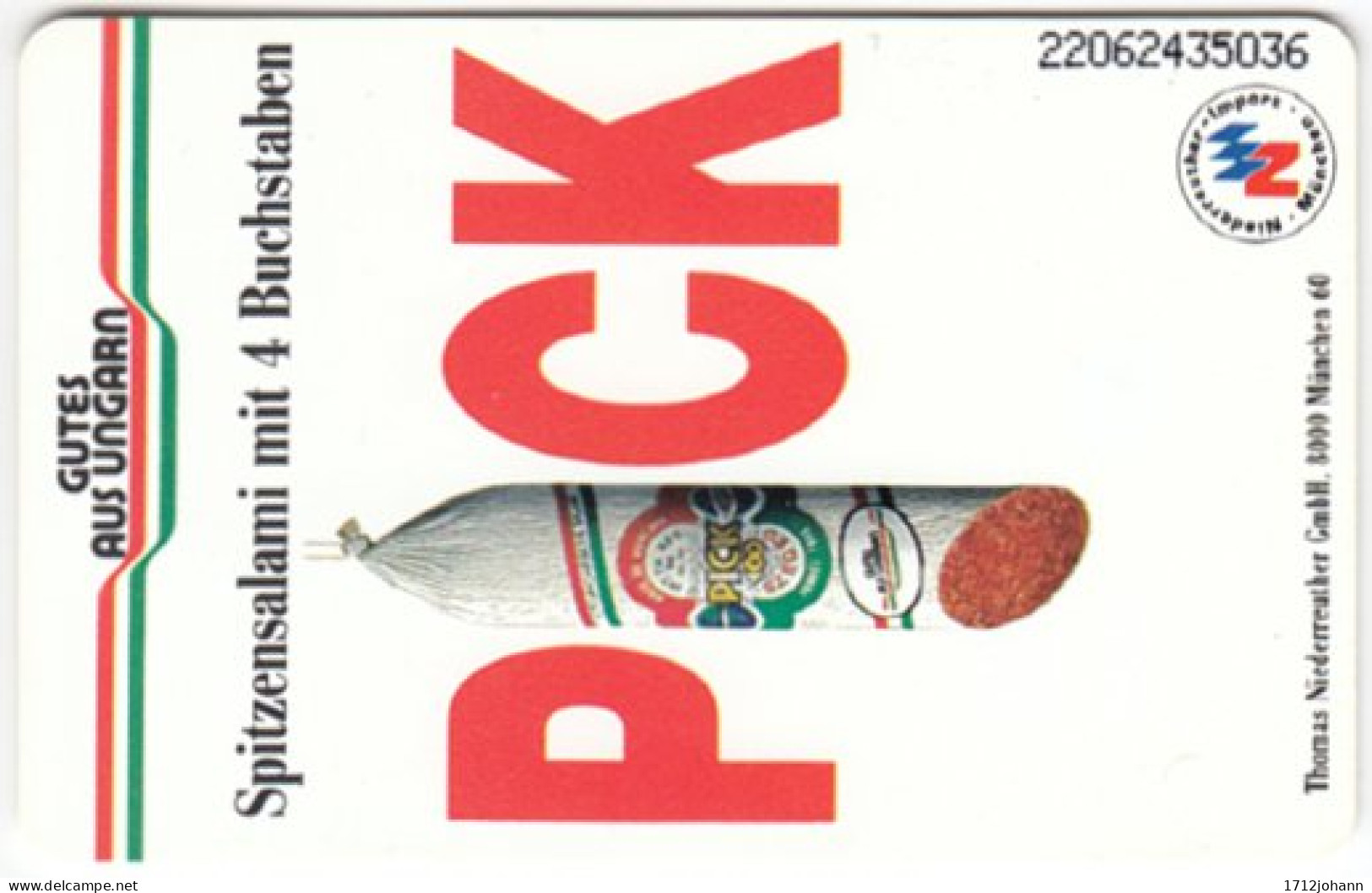 GERMANY S-Serie B-156 - Food, Sausage, Salami (2206) - Used - S-Series: Schalterserie Mit Fremdfirmenreklame