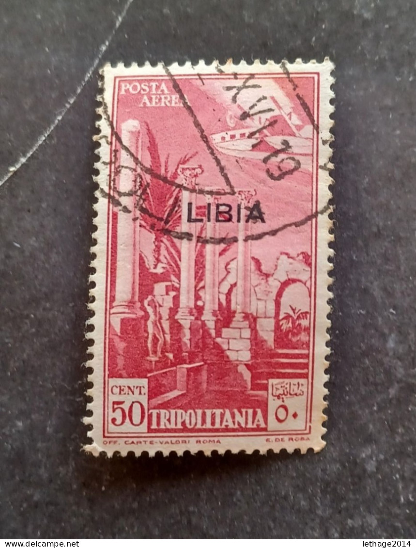 REGNO D ITALIA COLONIE LIBIA 1937 POSTA AEREA ERRORE SOPRASTAMPA AL CENTRO CAT SASS. N. 28aa ---- GIULY - Libye