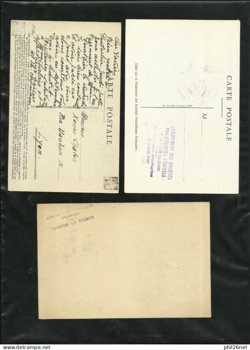 3 Cartes Postales FDC  Paris Auxerre Pontarlier N°754 Fouquet Cachets J.T.  Le 29/06/1946 B/TB Voir Scans  Soldé  ! ! ! - ....-1949