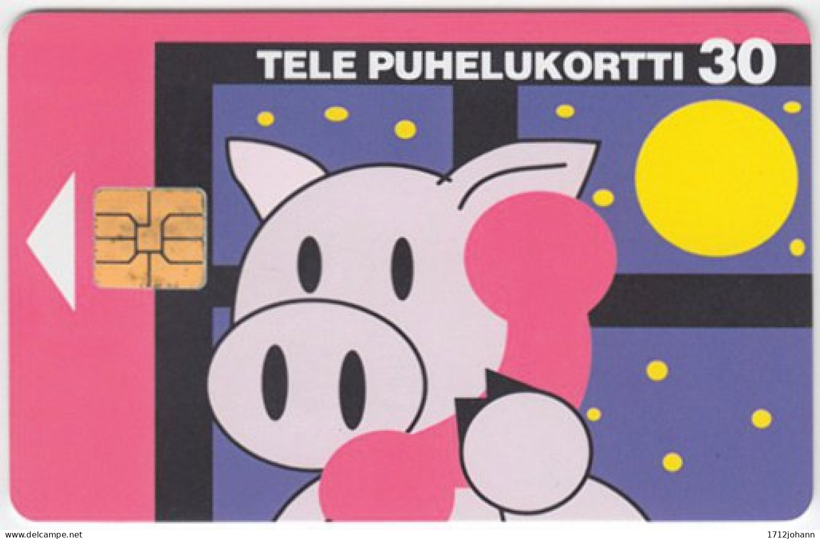 FINLAND A-396 Chip Tele - Cartoon, Animal, Pig - Used - Finlande