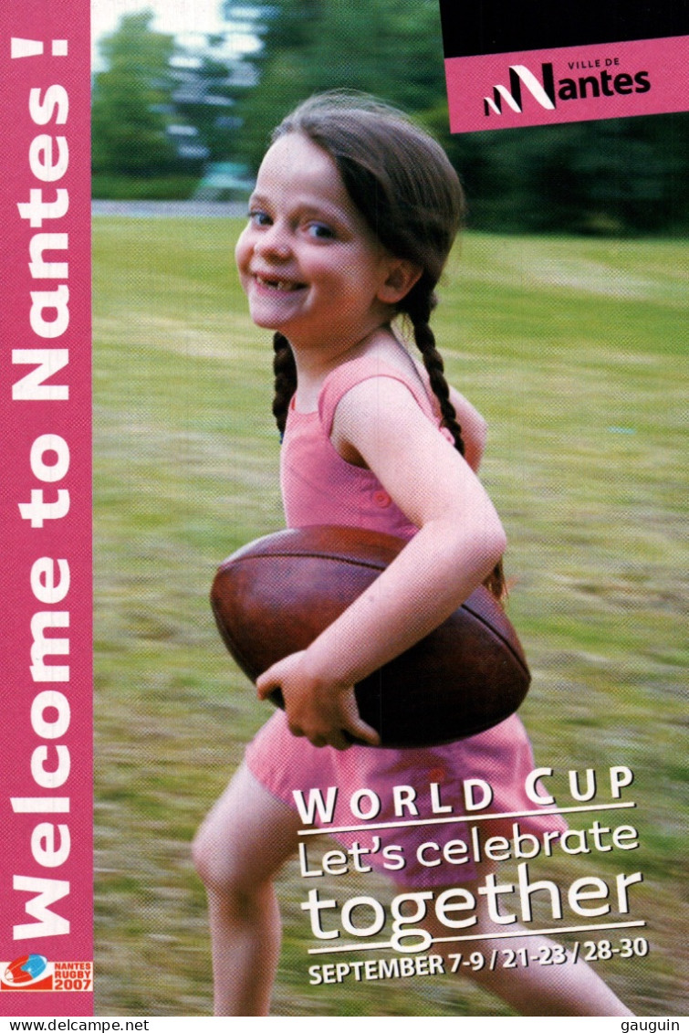CPM - RUGBY - Coupe Du Monde 2007 "Fêtons Ensemble à NANTES"  ... LOT 2 CP / Edition Pub - Rugby