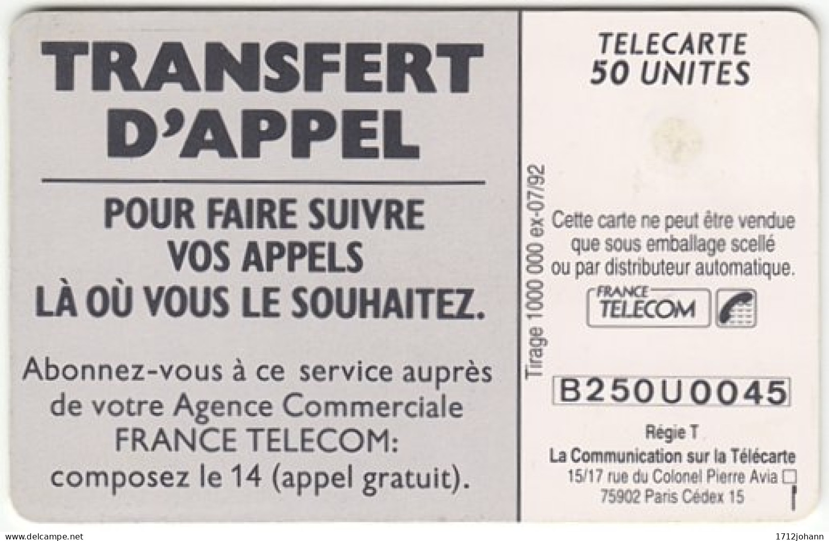 FRANCE C-077 Chip Telecom - People, Family - Used - 1992