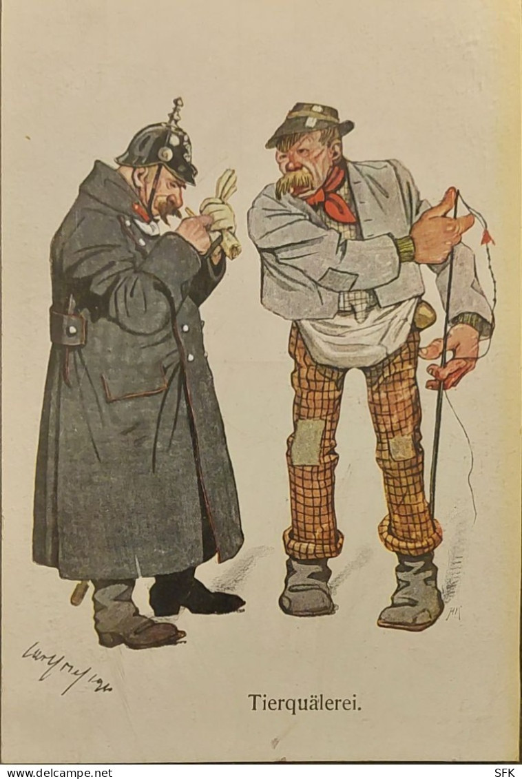 German Types Policemen And A Thief, An Artist Signed I-VF  587 - Europe