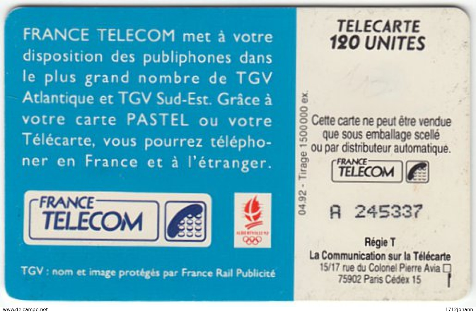 FRANCE C-094 Chip Telecom - Communication, Phone Booth - Used - 1992