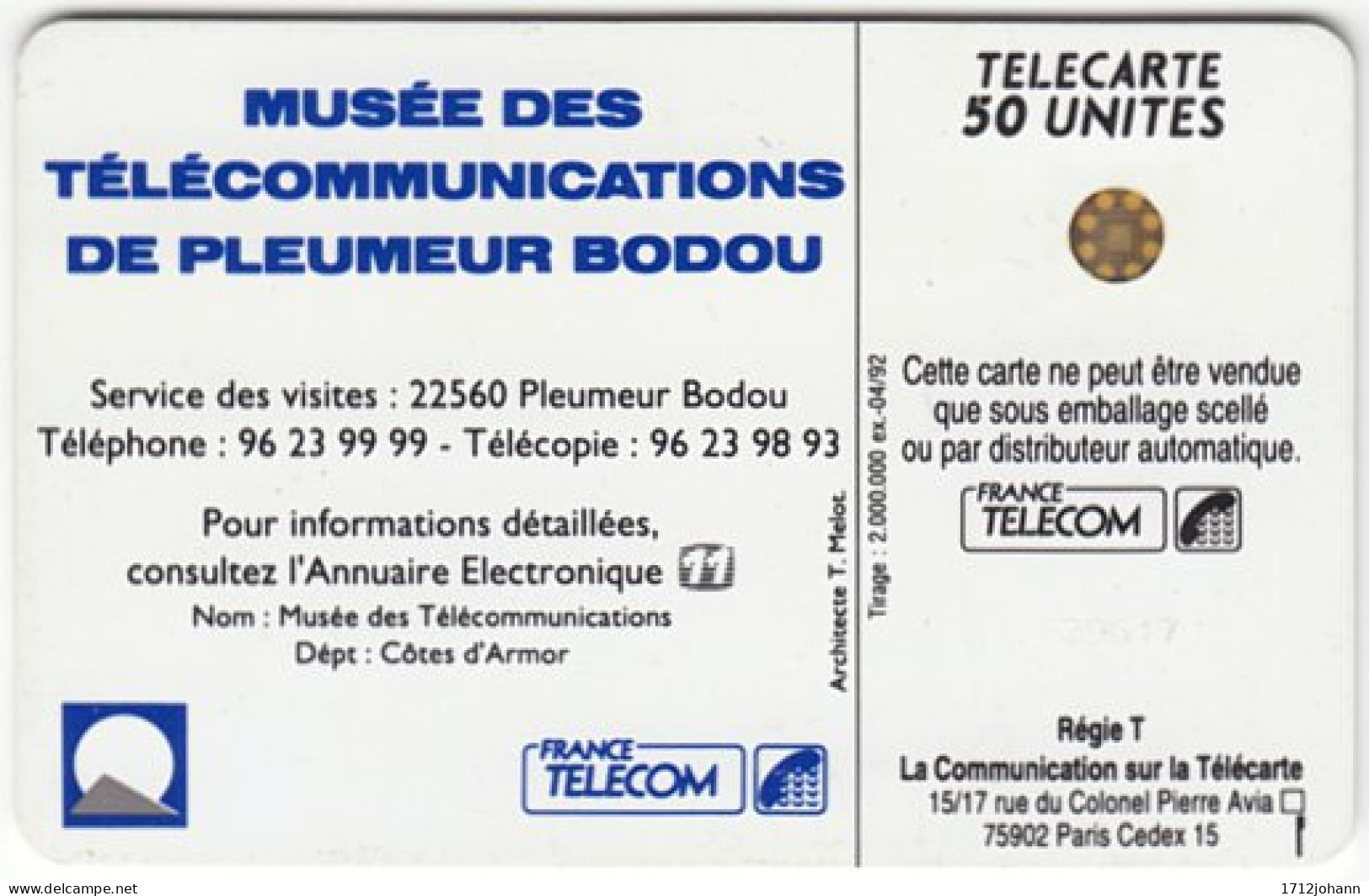 FRANCE C-098 Chip Telecom - Communication, Radio Station - Nr 39617 - Used - 1992