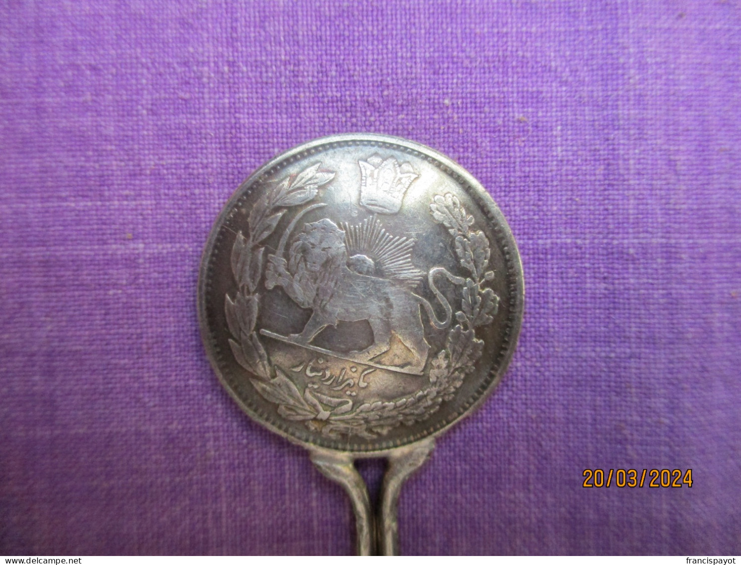 Iran: 1000 Dinar Ahmad Shah 1343 HE / 1924 - Silver Spoon - Irán