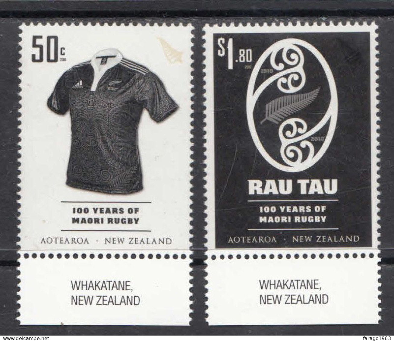 2010 New Zealand Maori Rugby Complete Set Of 2 MNH @ BELOW FACE VALUE - Nuevos