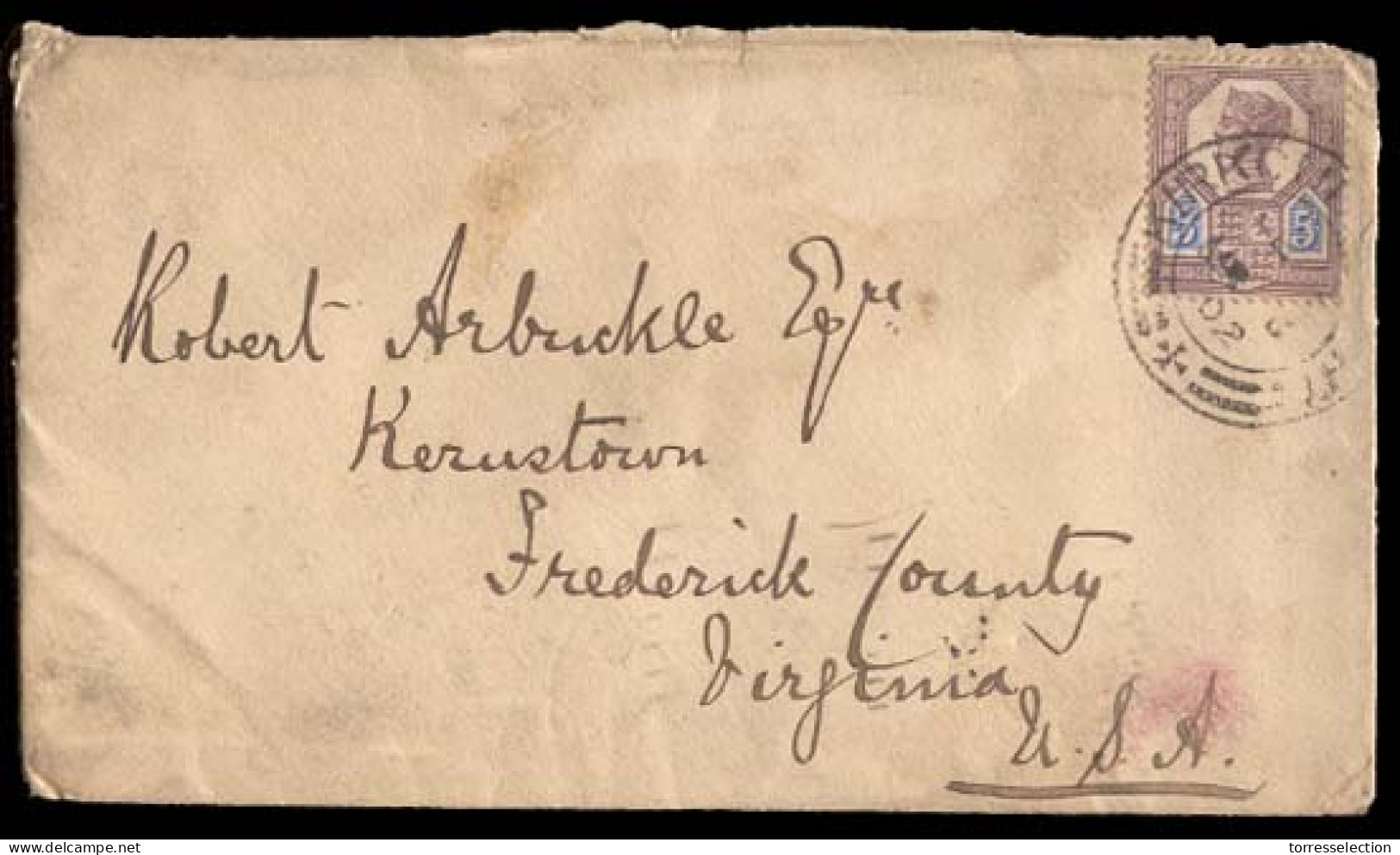 GREAT BRITAIN. 1902. Kirkne, Eire To USA. Envelope Franked QV 5d (SG 207a). Tied Cds. VF. - ...-1840 Préphilatélie